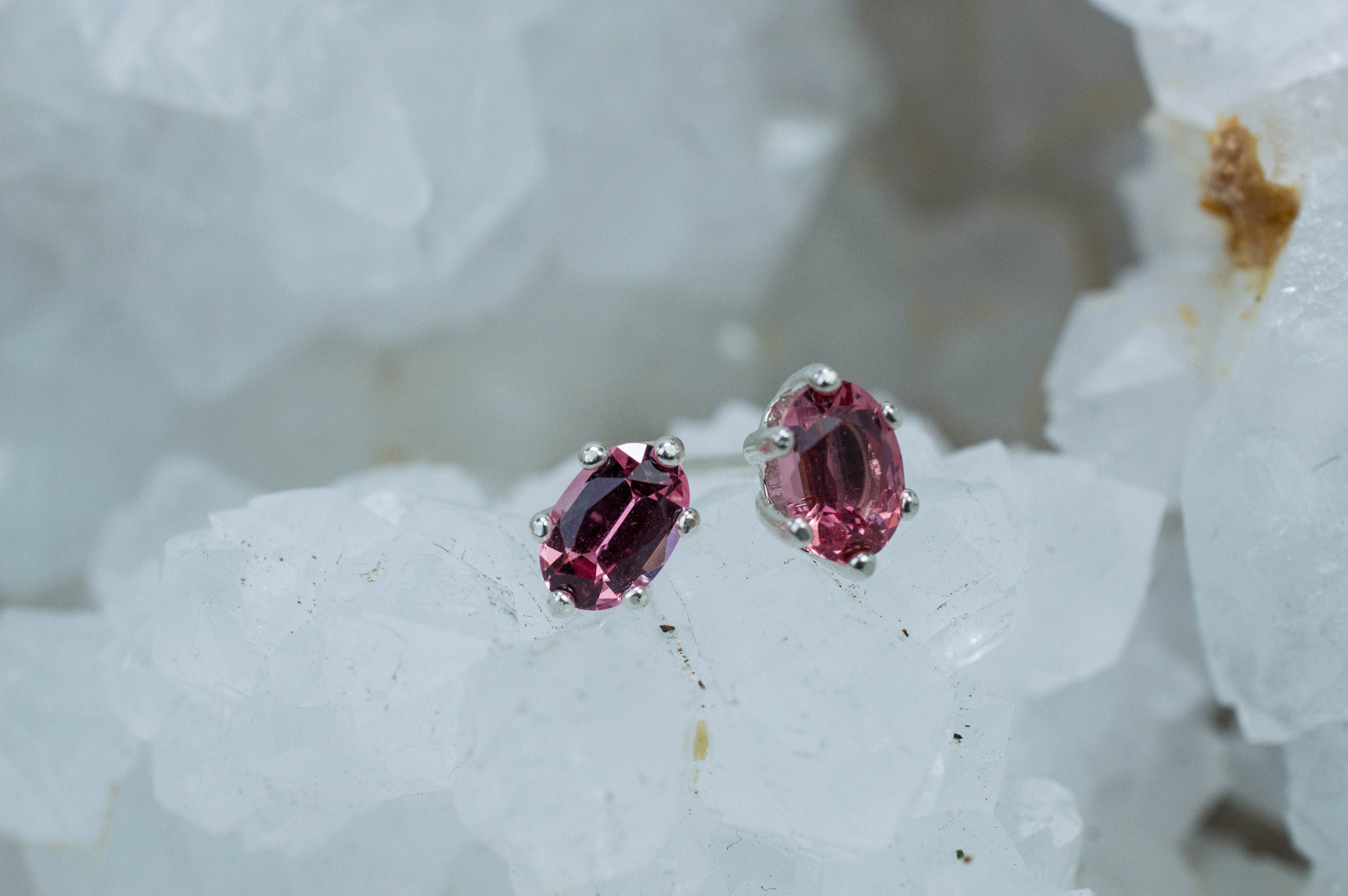 Pink Spinel Earrings; Natural Untreated Vietnam Spinel; 0.960cts - Mark Oliver Gems