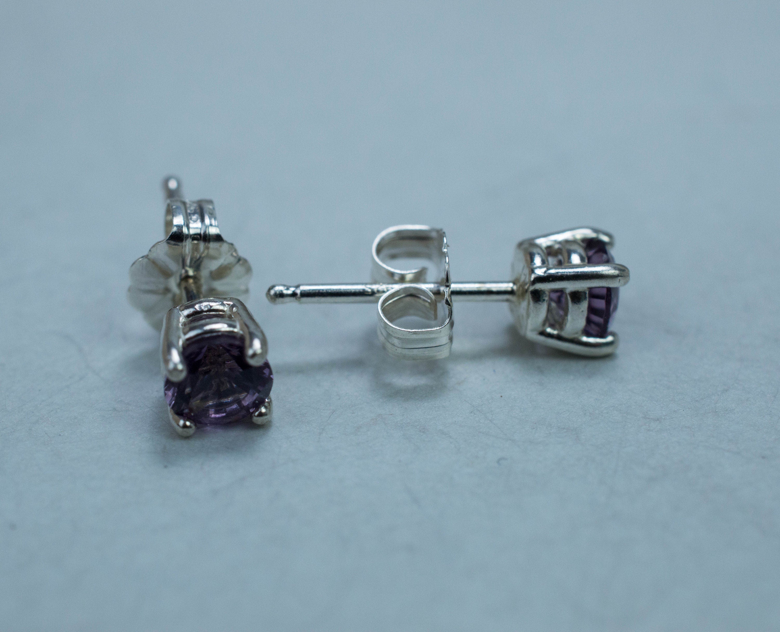 Purple Spinel Earrings; Genuine Untreated Sri Lanka Spinel; 0.825cts - Mark Oliver Gems