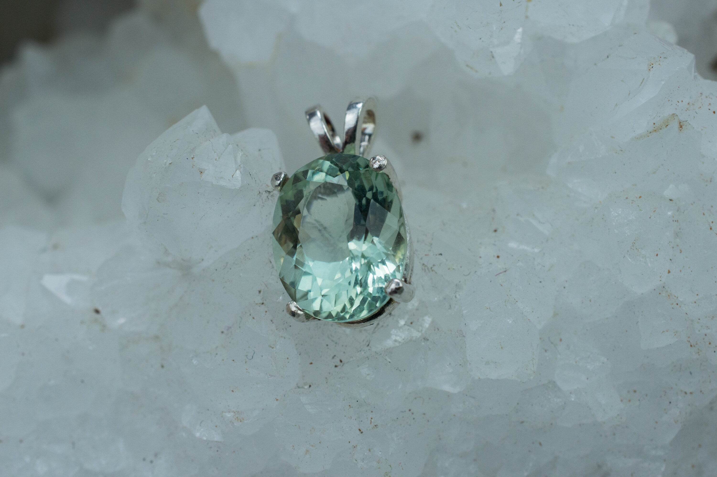 Prasiolite Pendant; Genuine Brazil Green Amethyst; 5.210cts - Mark Oliver Gems