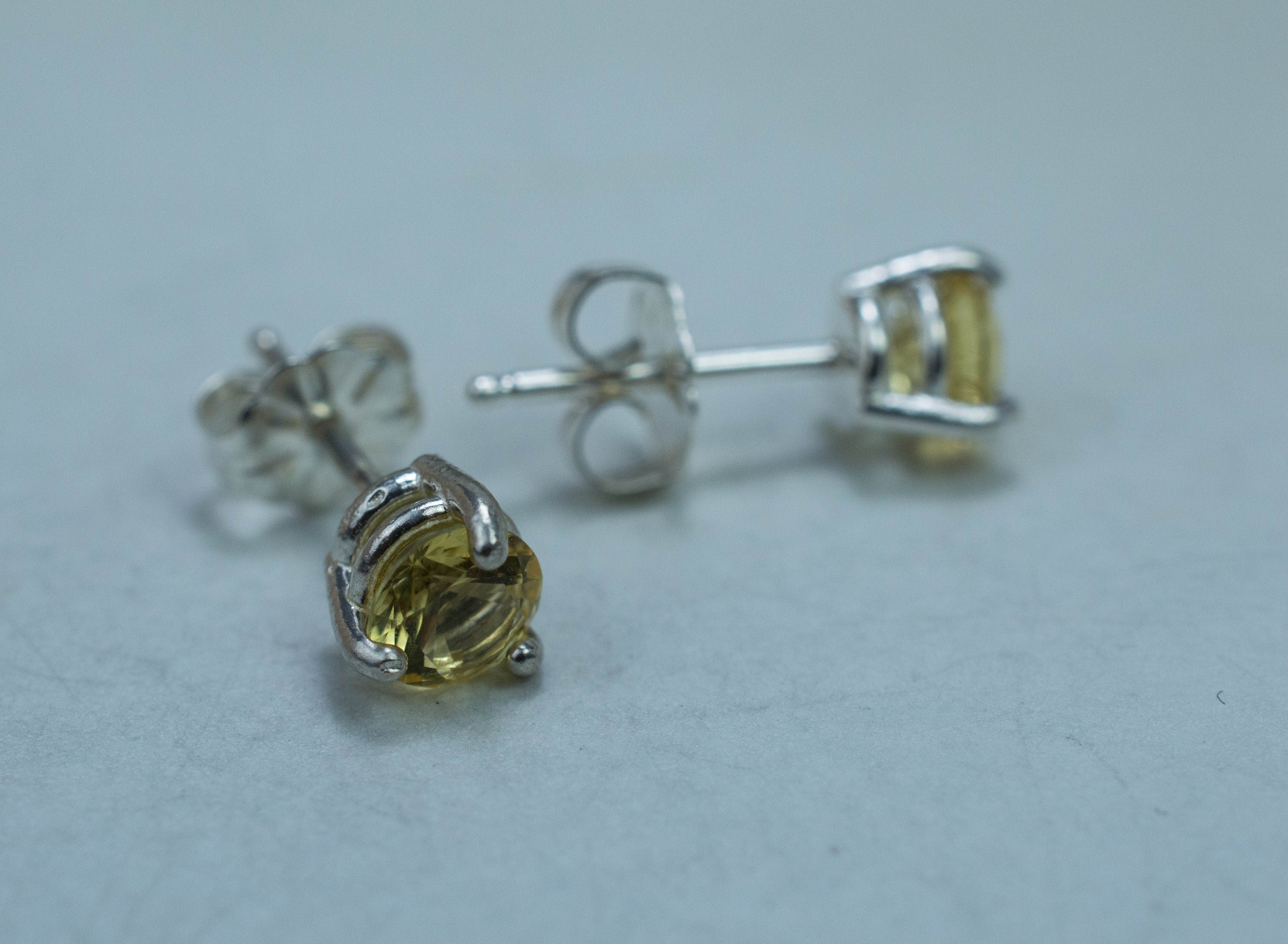 Heliodor Earrings, Natural Untreated Brazil Golden Beryl; 0.760cts - Mark Oliver Gems