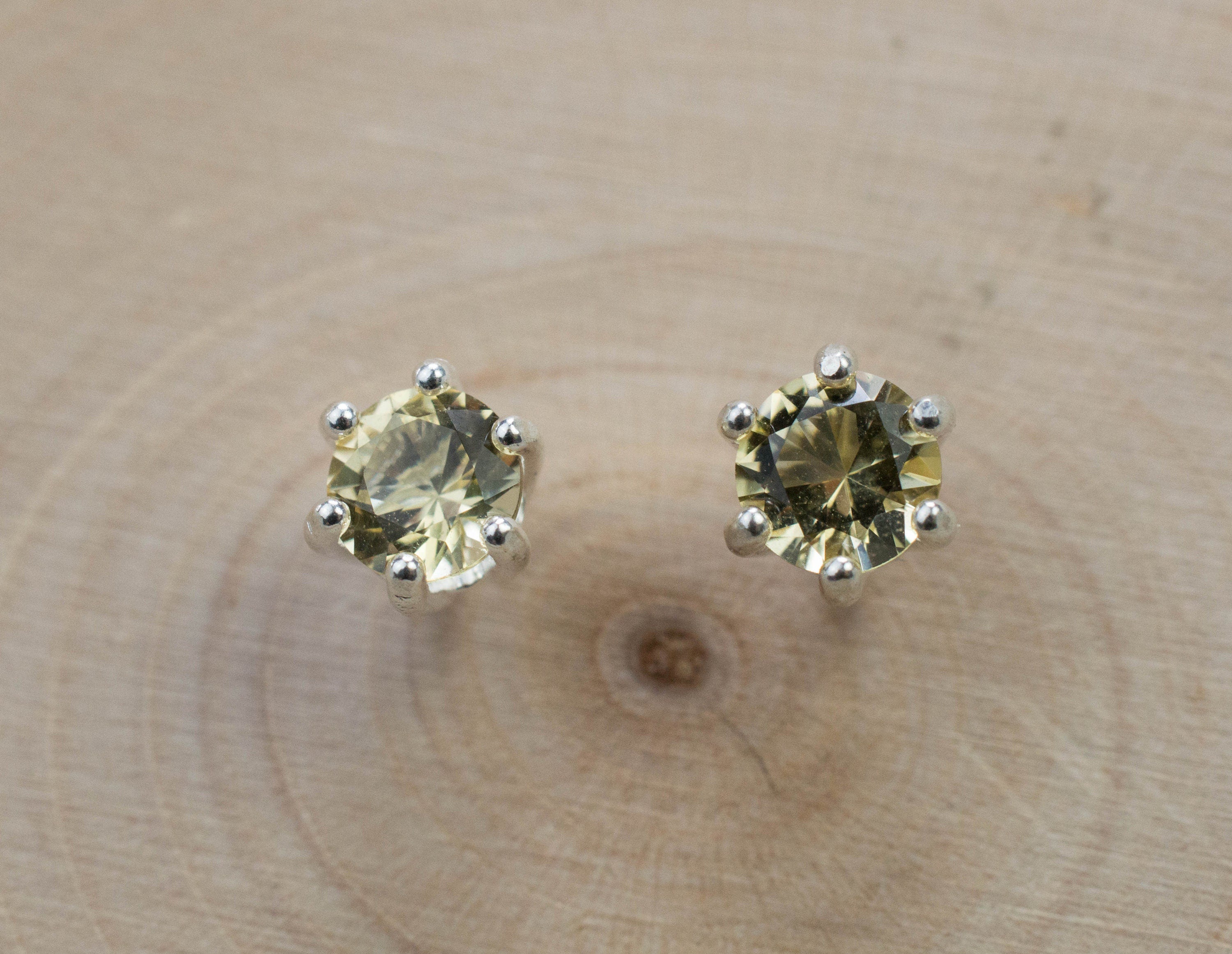 Heliodor Earrings, Natural Untreated Brazil Golden Beryl; 0.765cts - Mark Oliver Gems