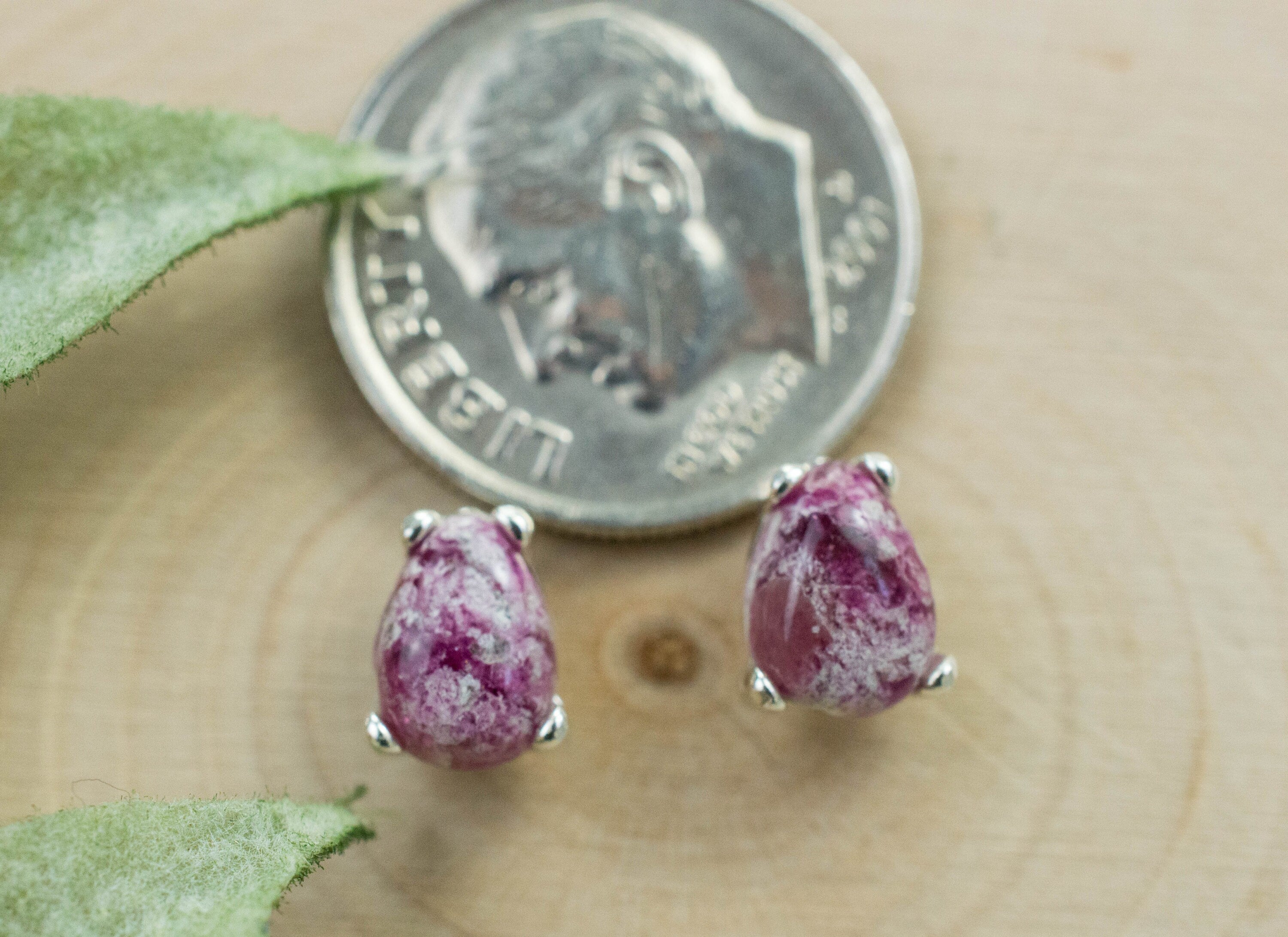 Bixbite Earrings; Natural and Untreated USA Bixbite in Matrix; 1.530cts - Mark Oliver Gems
