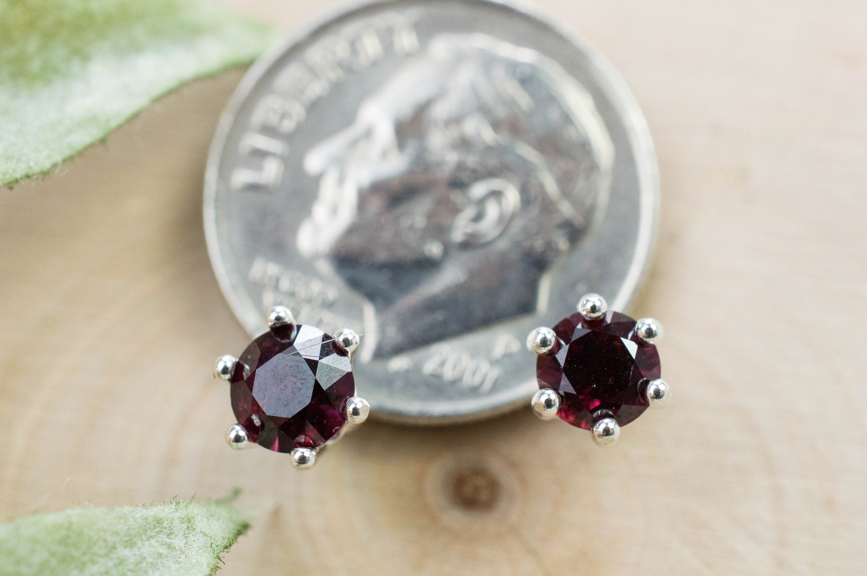 Anthill Garnet Earrings; Natural and Untreated Arizona Pyrope Garnets; 0.825cts - Mark Oliver Gems