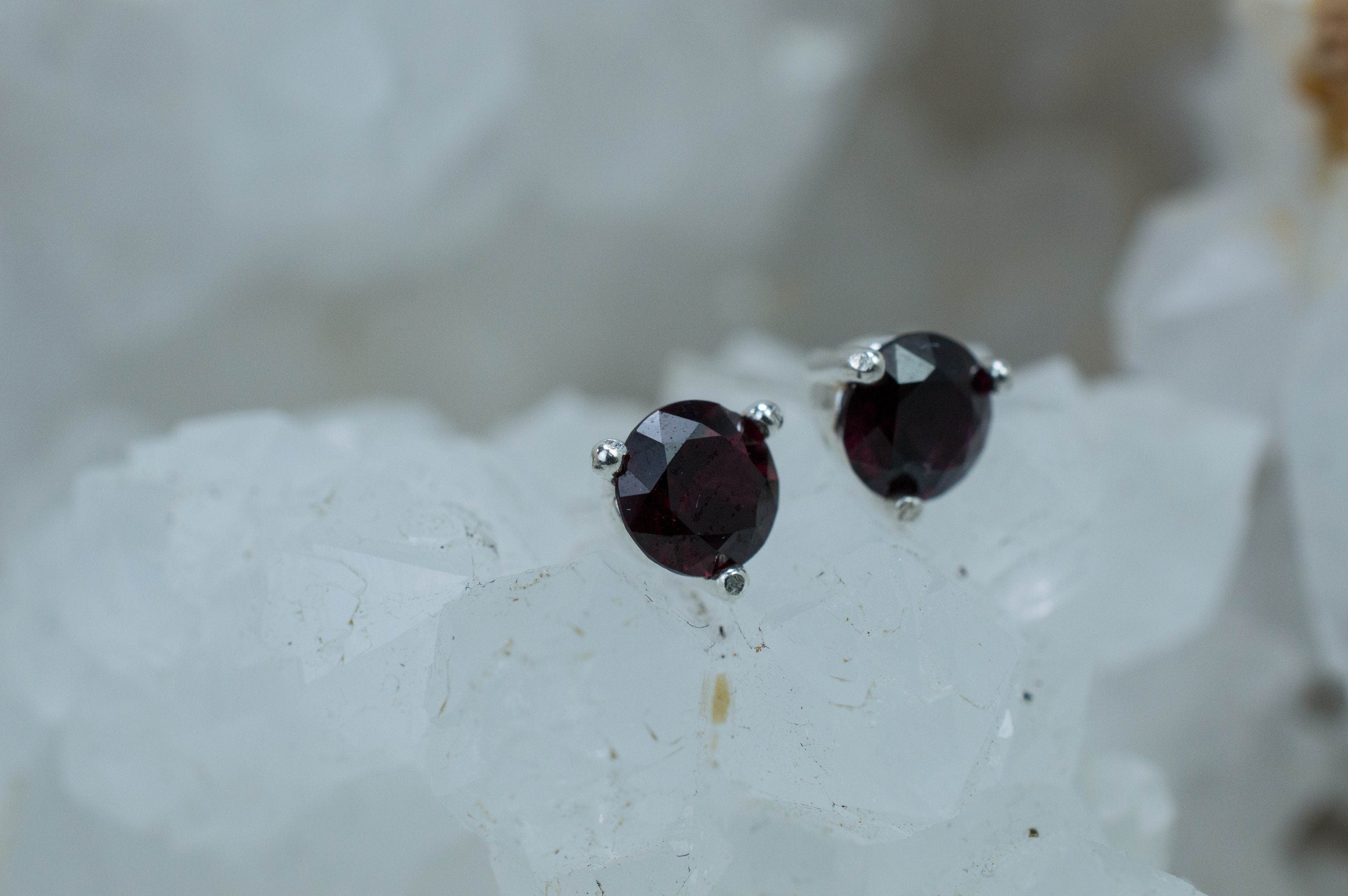 Anthill Garnet Earrings; Natural and Untreated Arizona Pyrope Garnets; 0.840cts - Mark Oliver Gems