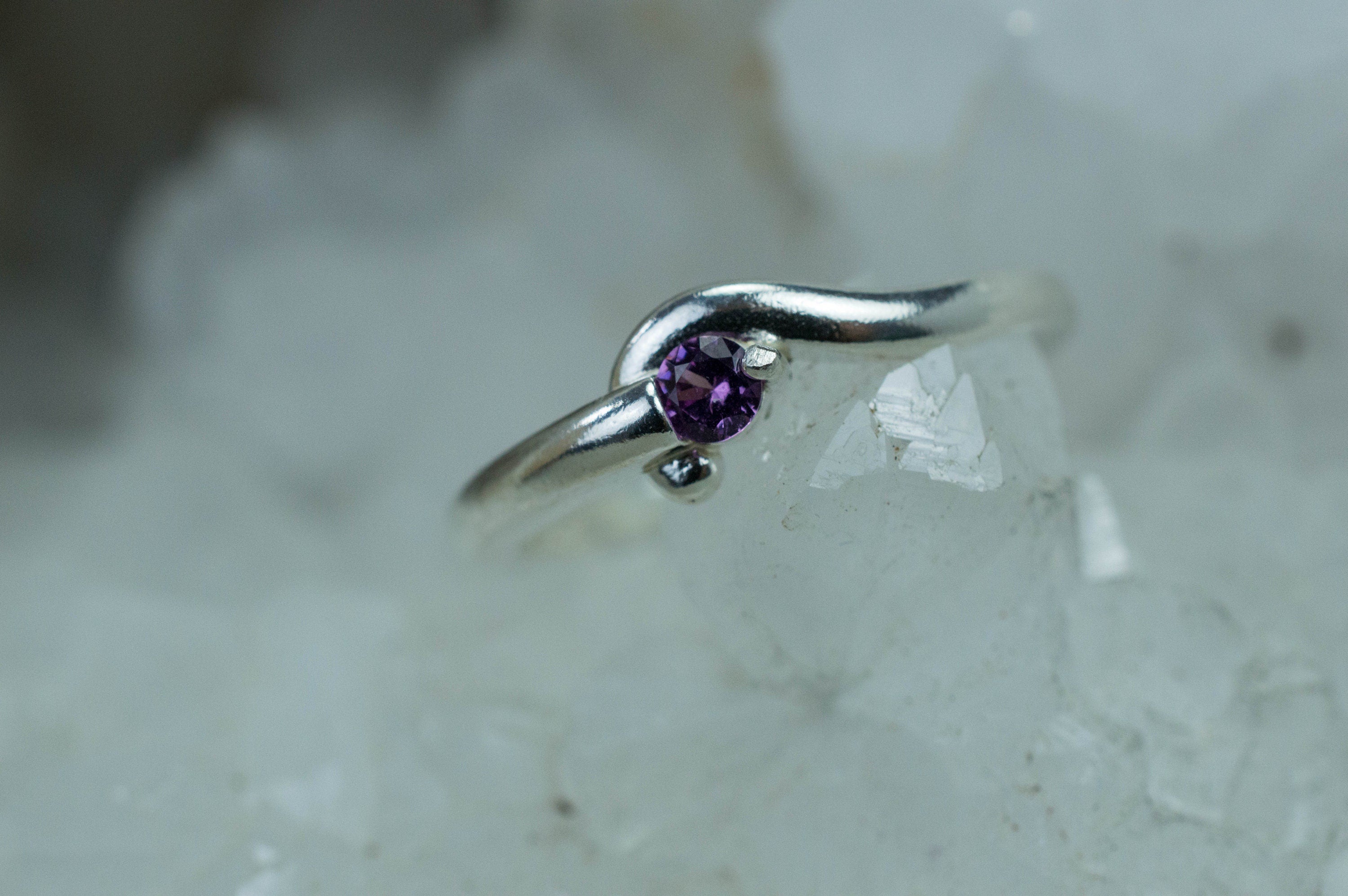 Purple Garnet Ring, Natural Untreated Rare Mozambique Garnet; 0.105cts - Mark Oliver Gems