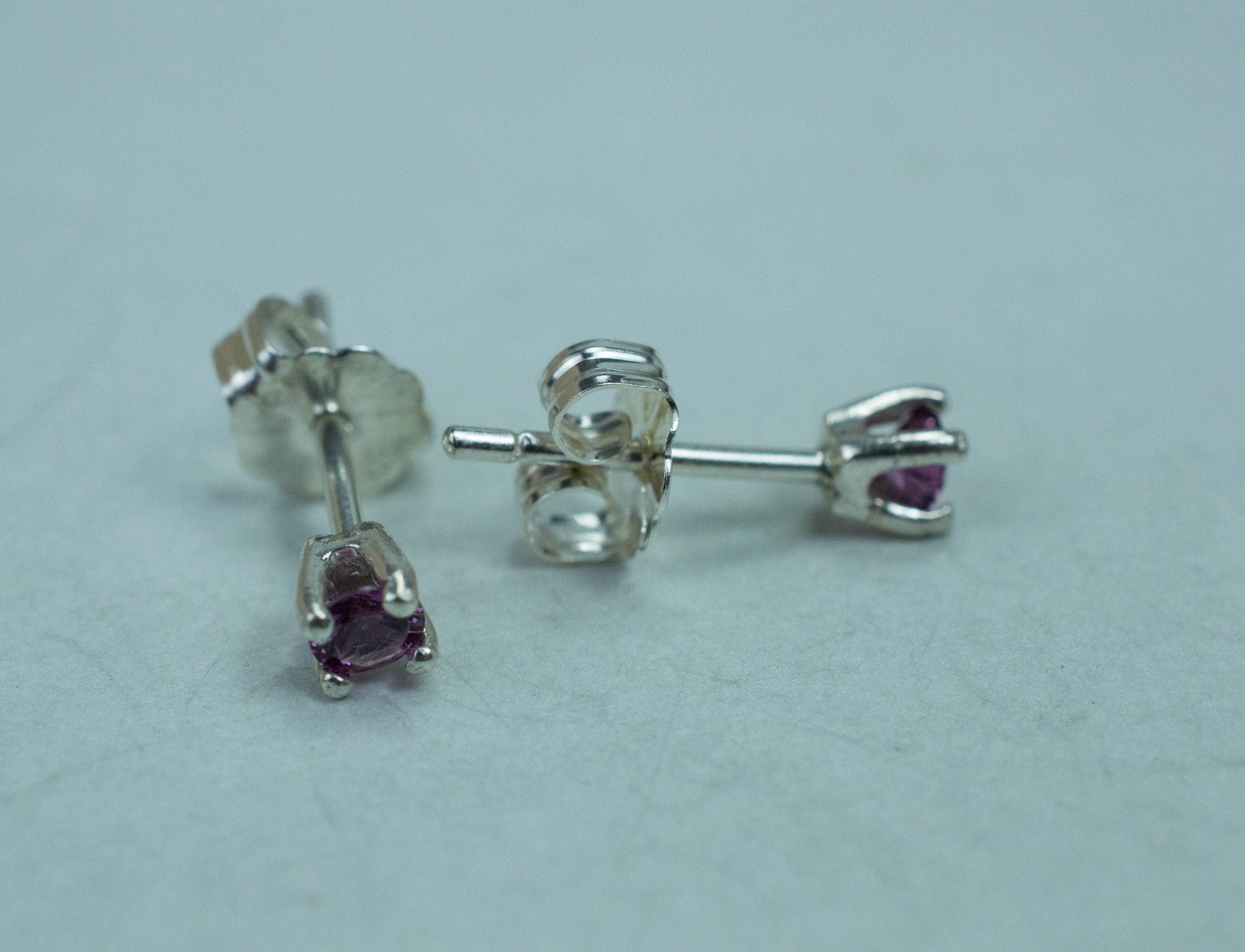 Purple Garnet Earrings, Genuine Untreated Rare Mozambique Garnet; 0.235cts - Mark Oliver Gems