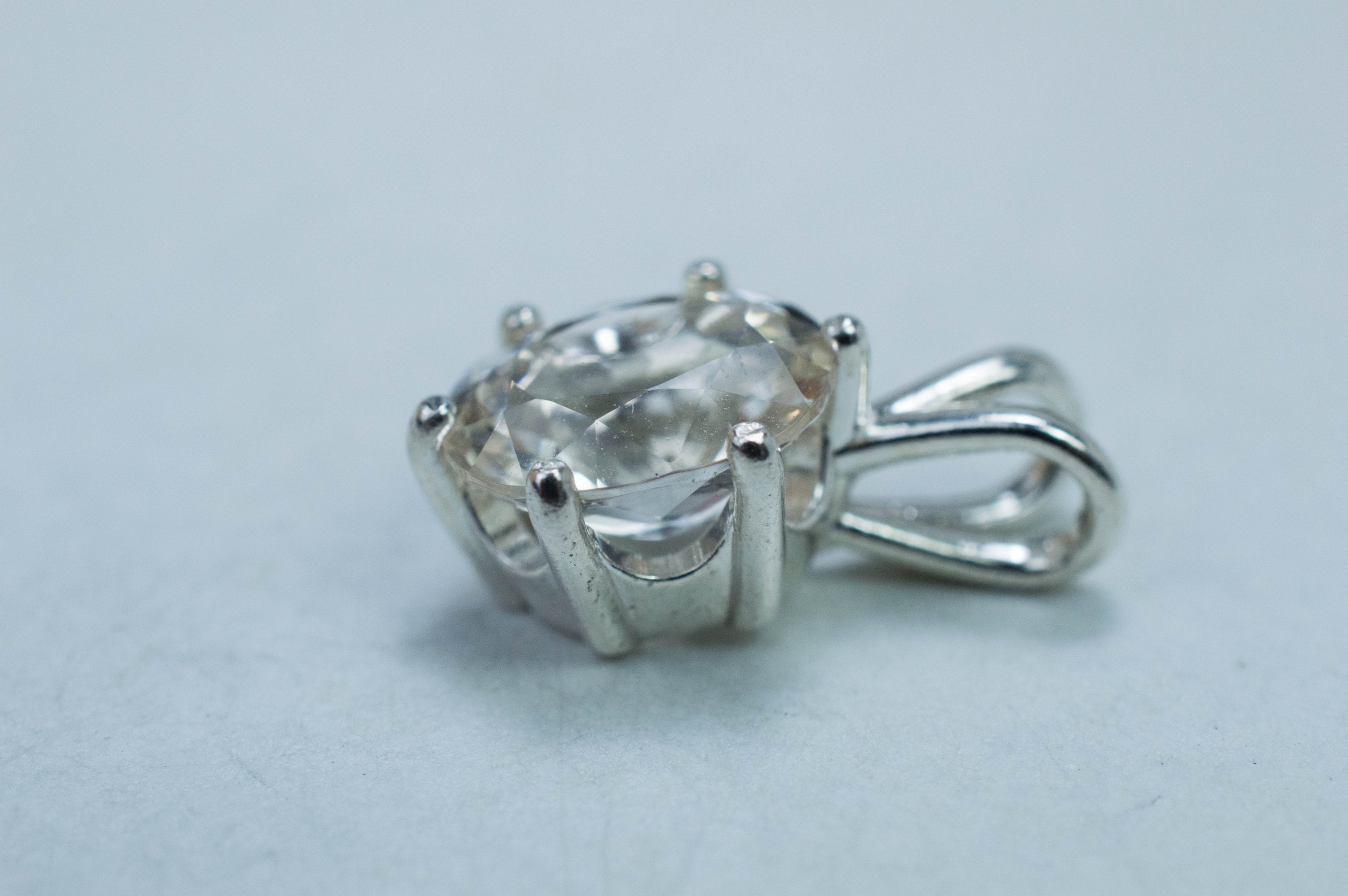 Silver Topaz Pendant; Natural Untreated Brazilian Topaz; 3.555cts - Mark Oliver Gems