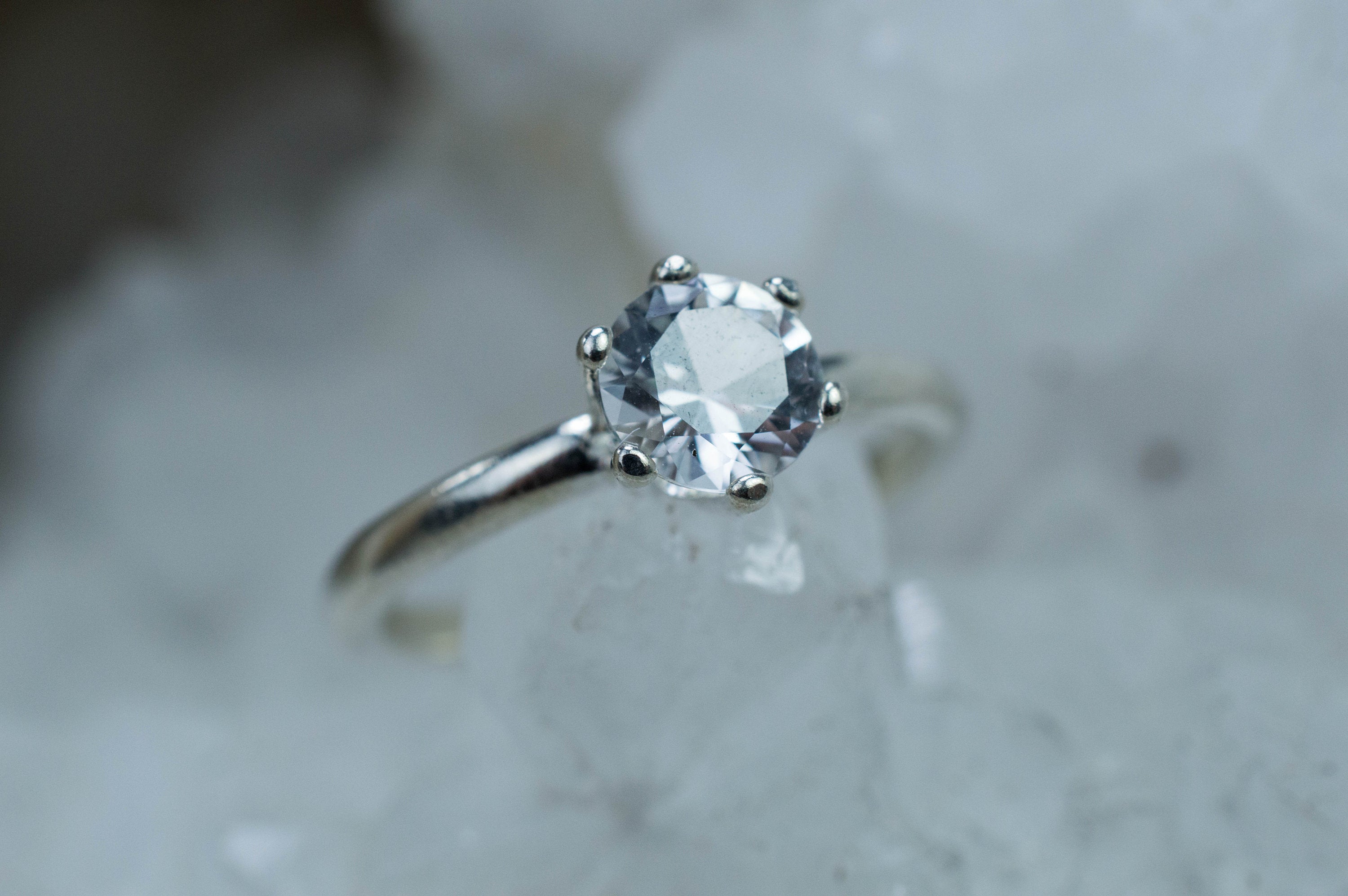 Silver Topaz Ring, Genuine Untreated Brazilian Topaz; 0.815cts - Mark Oliver Gems