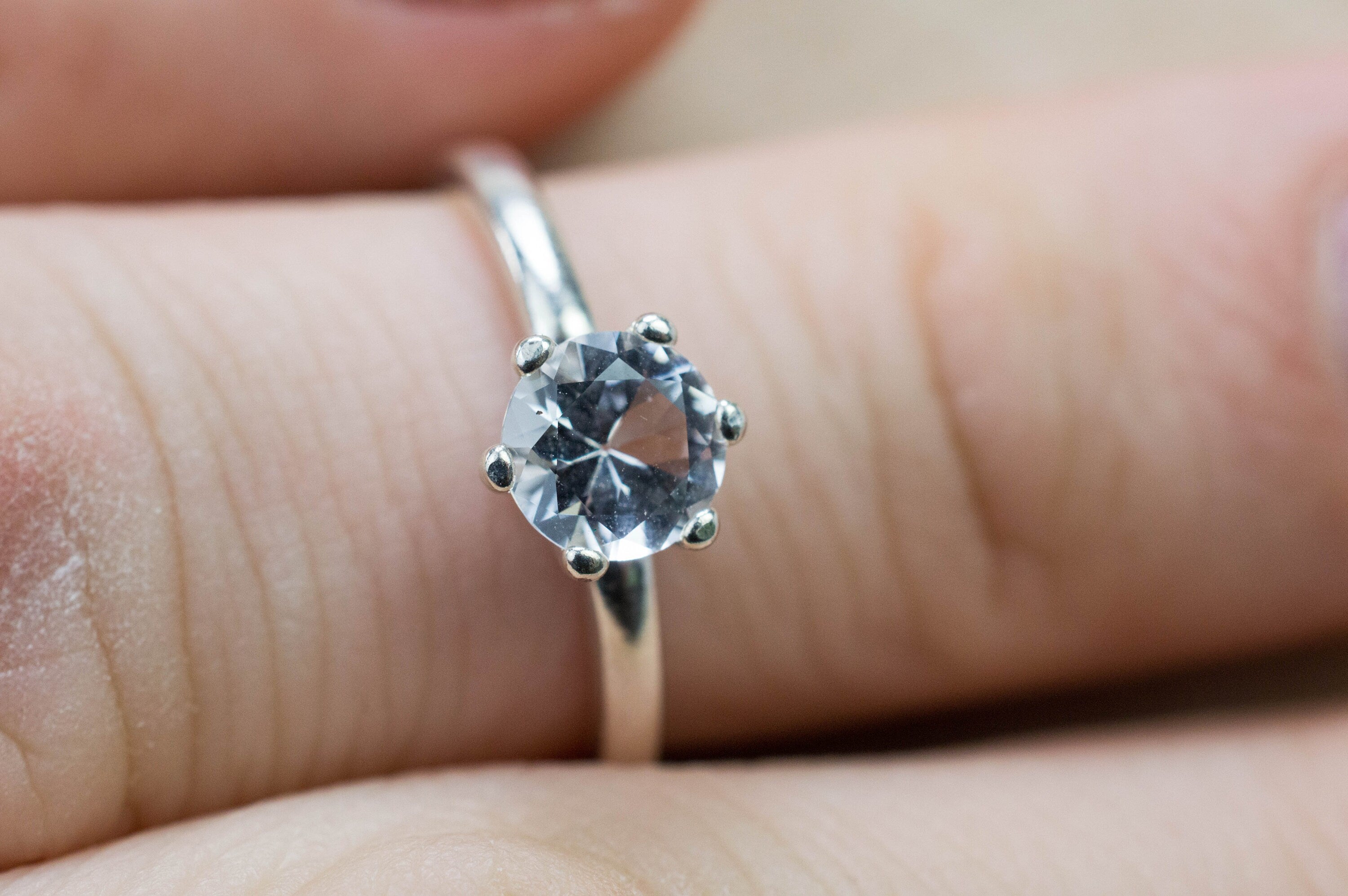 Silver Topaz Ring, Genuine Untreated Brazilian Topaz; 0.815cts - Mark Oliver Gems