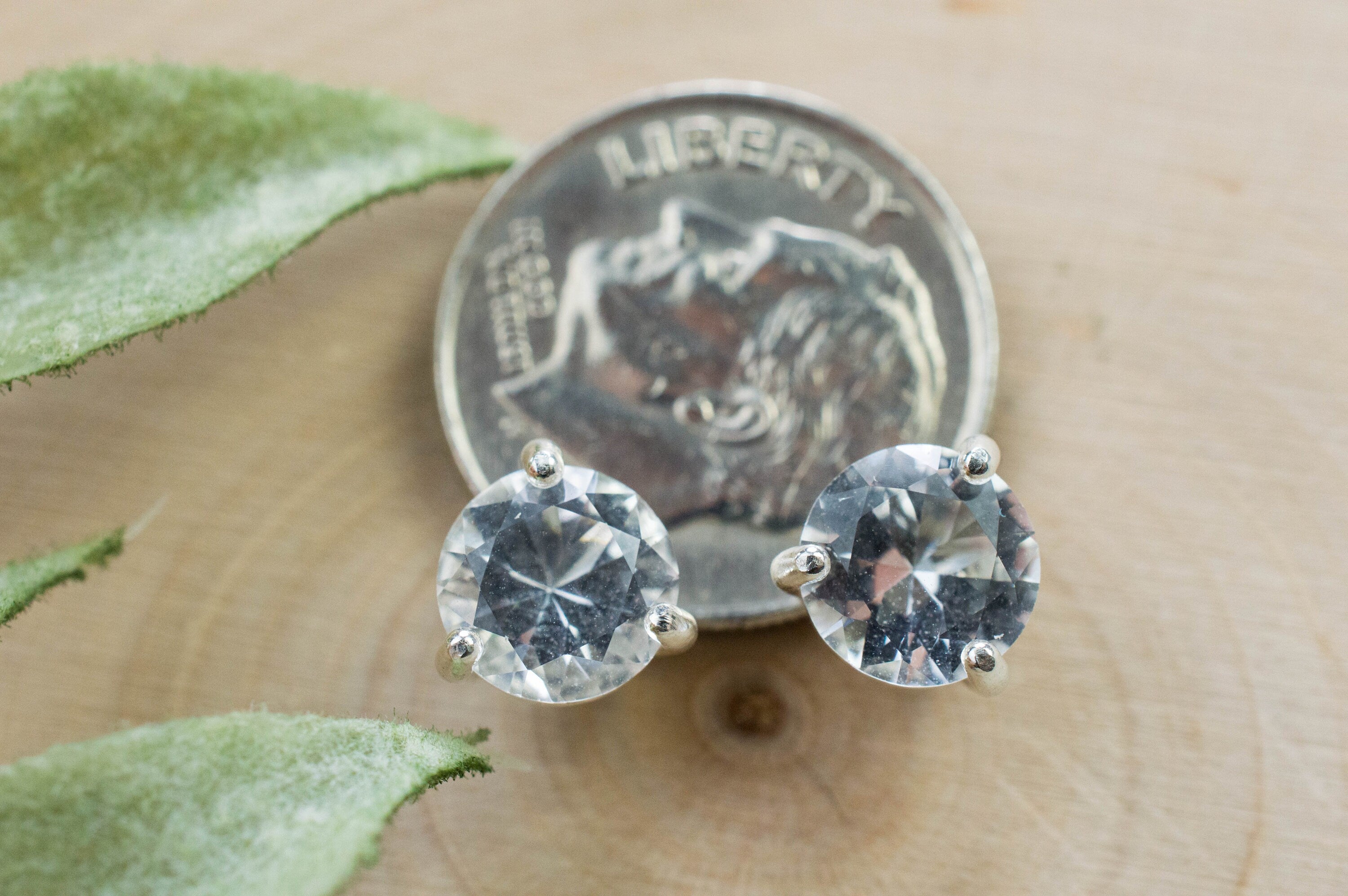 Silver Topaz Earrings; Genuine Untreated Brazil Topaz; 2.505cts - Mark Oliver Gems