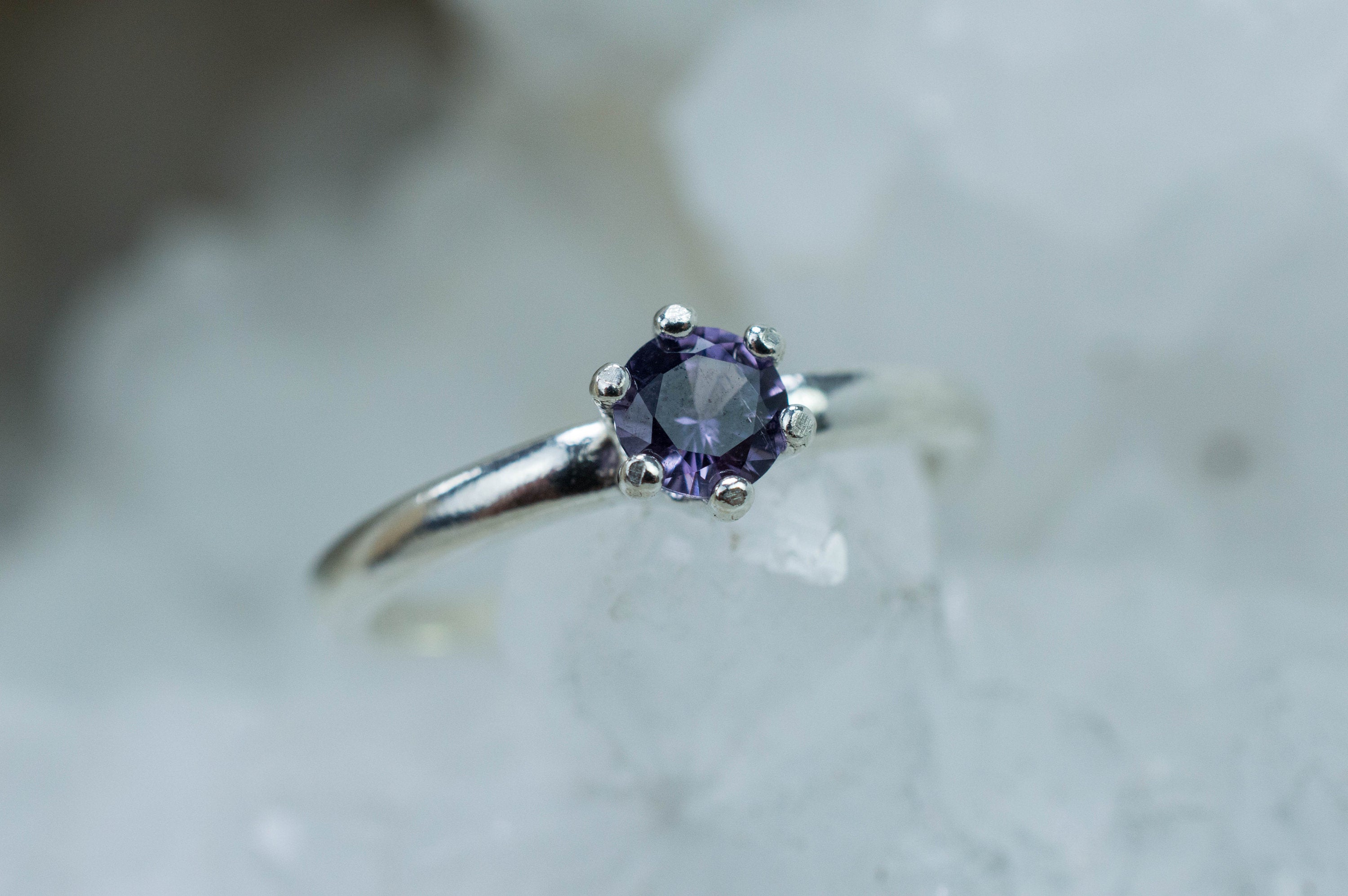 Purple Spinel Ring; Genuine Untreated Sri Lanka Spinel; 0.355cts - Mark Oliver Gems