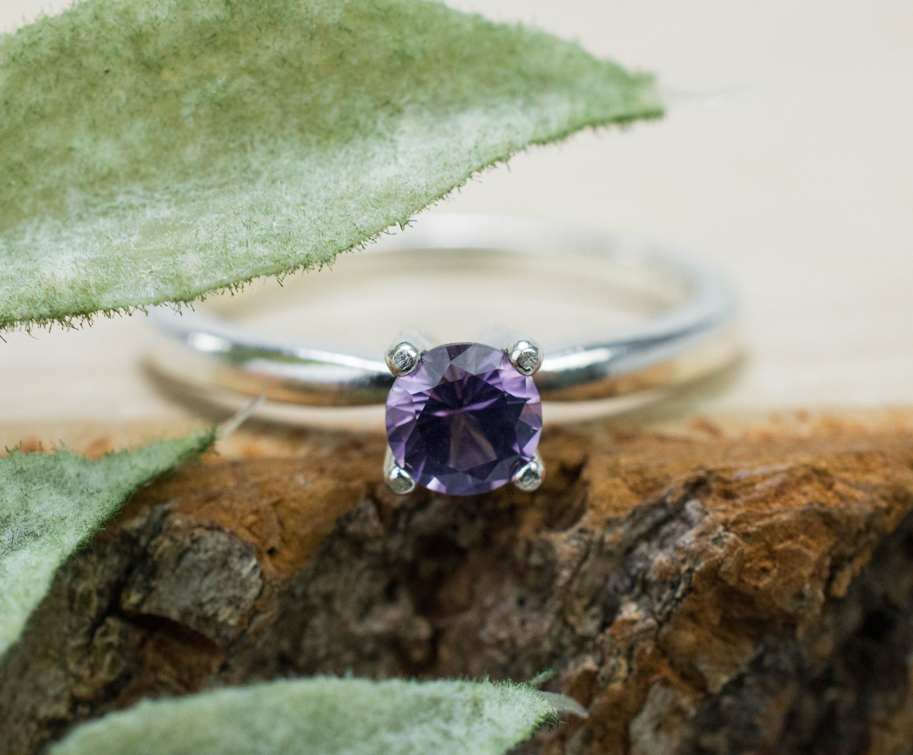 Purple Spinel Ring; Genuine Untreated Sri Lanka Spinel; 0.425cts - Mark Oliver Gems