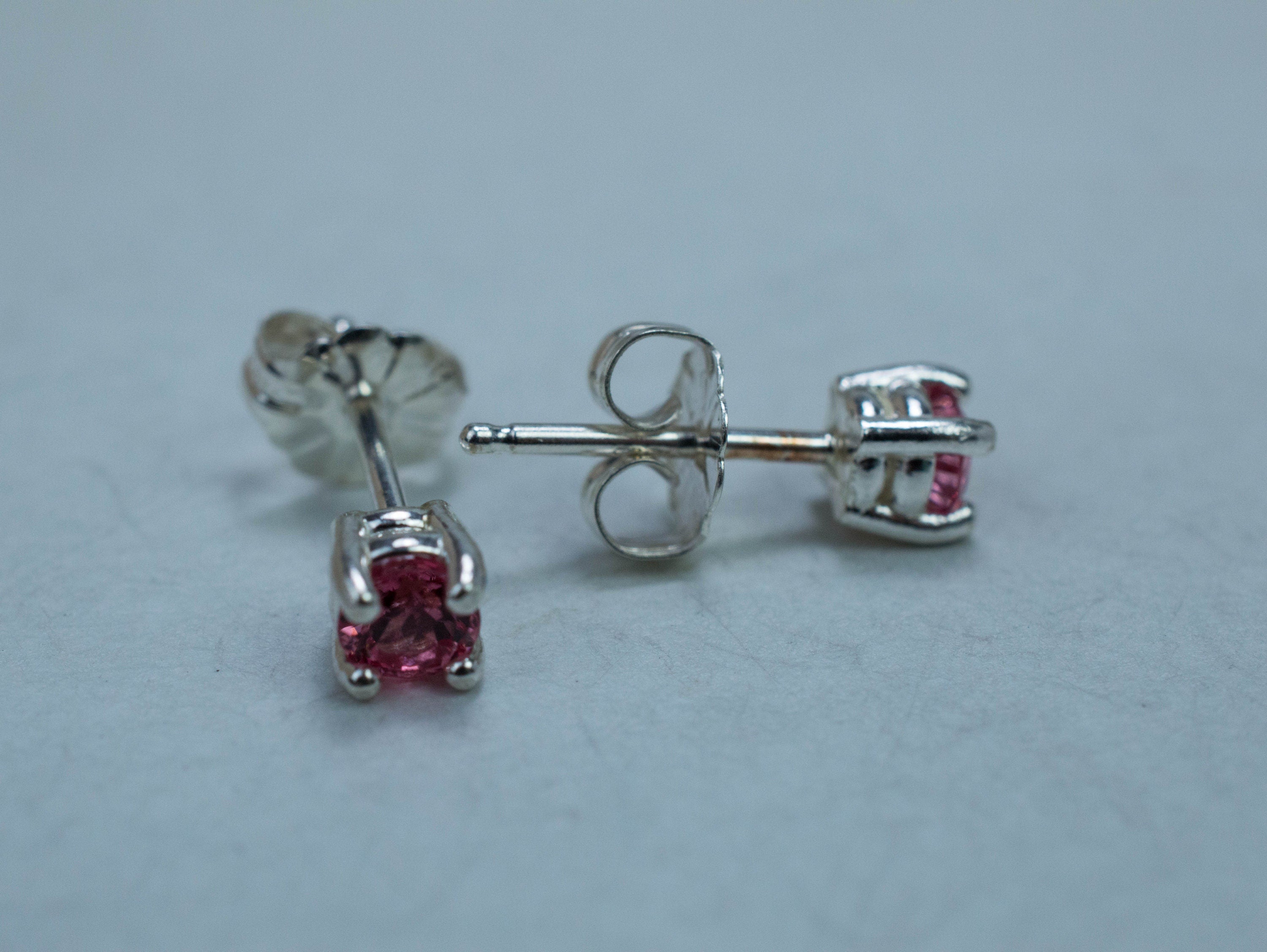 Pink Spinel Earrings; Natural Untreated Vietnam Spinel; 0.460cts - Mark Oliver Gems