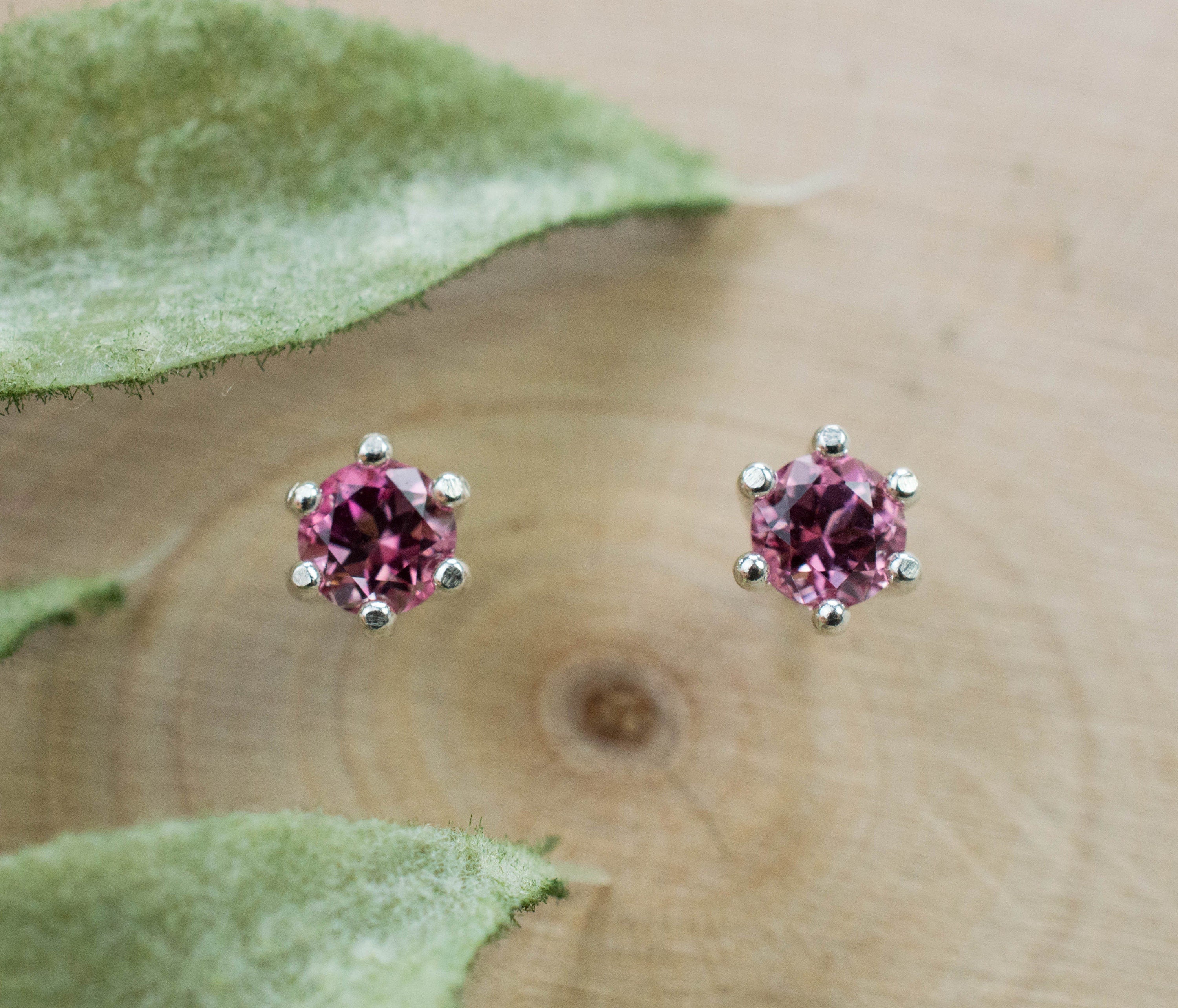 Pink Spinel Earrings; Natural Untreated Vietnam Spinel; 0.475cts - Mark Oliver Gems