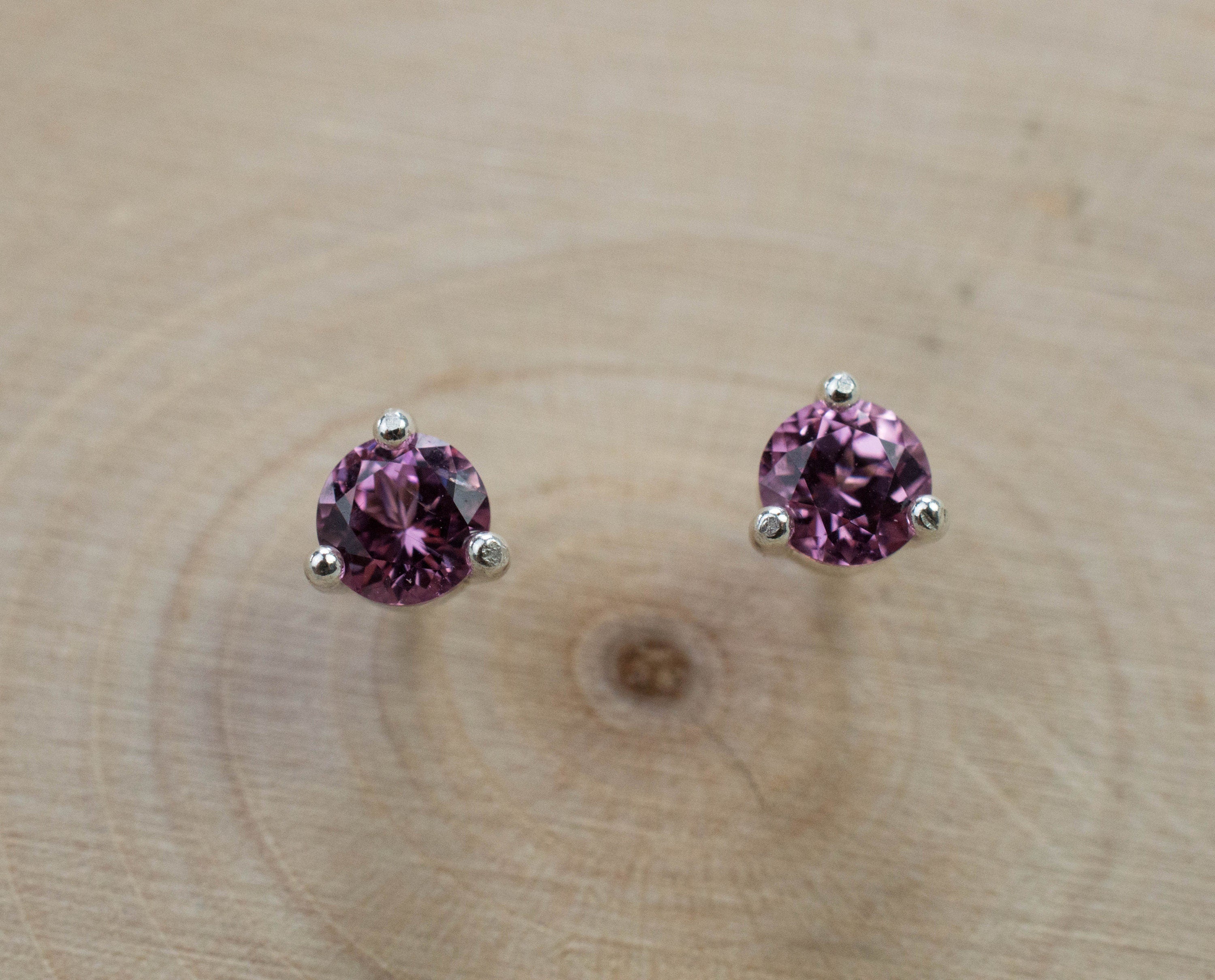 Pink Spinel Earrings; Natural Untreated Vietnam Spinel; 0.630cts - Mark Oliver Gems