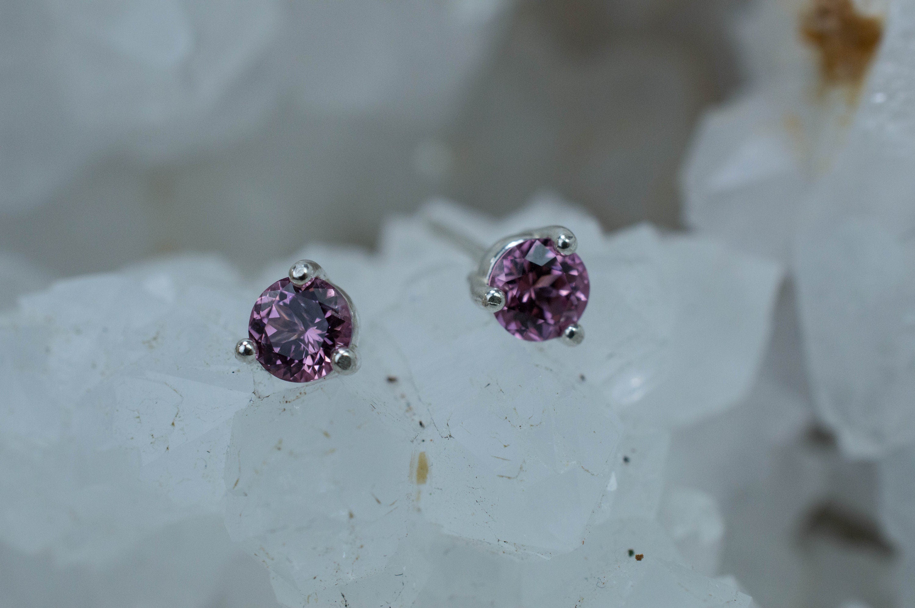 Pink Spinel Earrings; Natural Untreated Vietnam Spinel; 0.630cts - Mark Oliver Gems