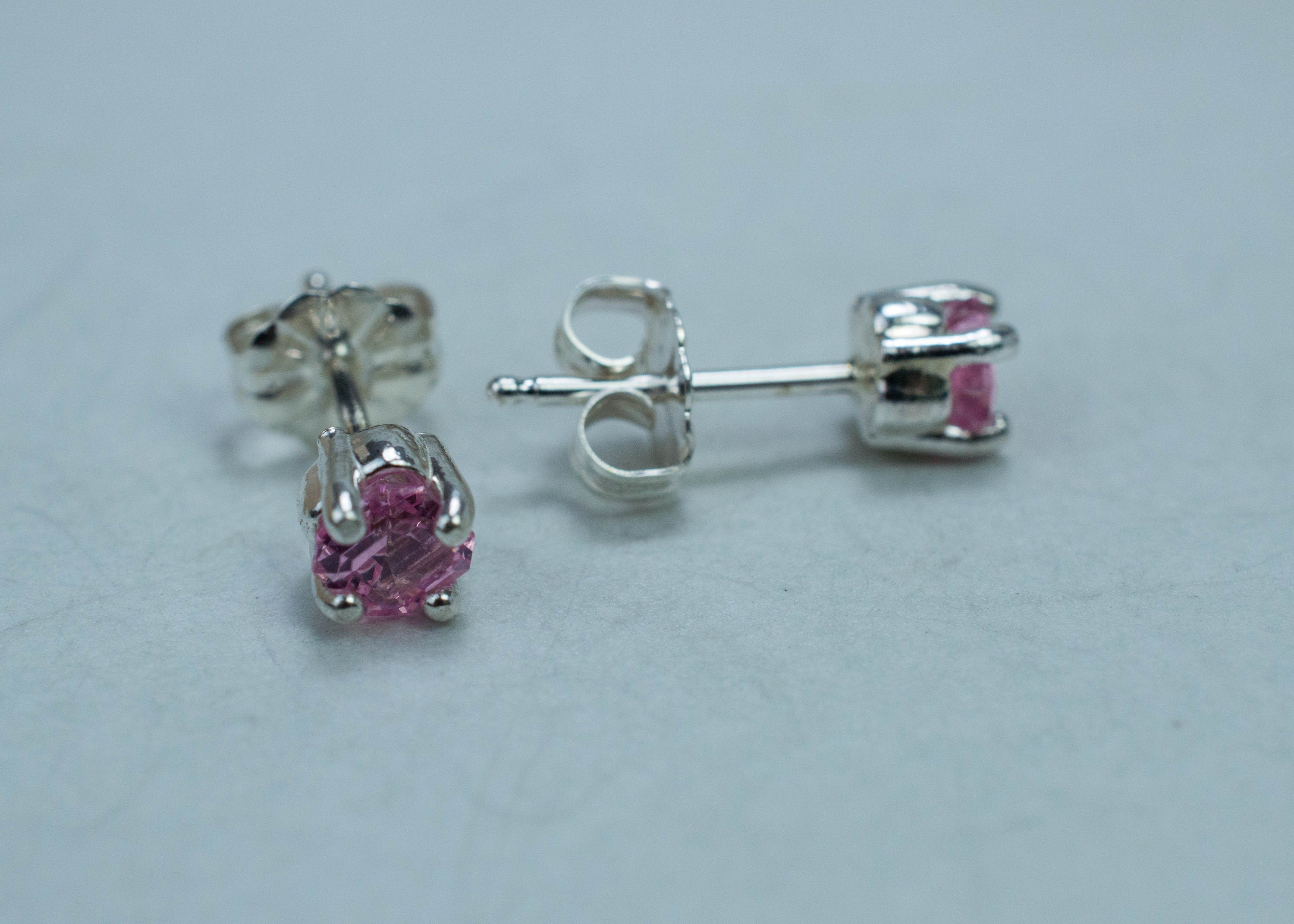 Pink Spinel Earrings; Natural Untreated Mozambique Spinel; 0.675cts - Mark Oliver Gems