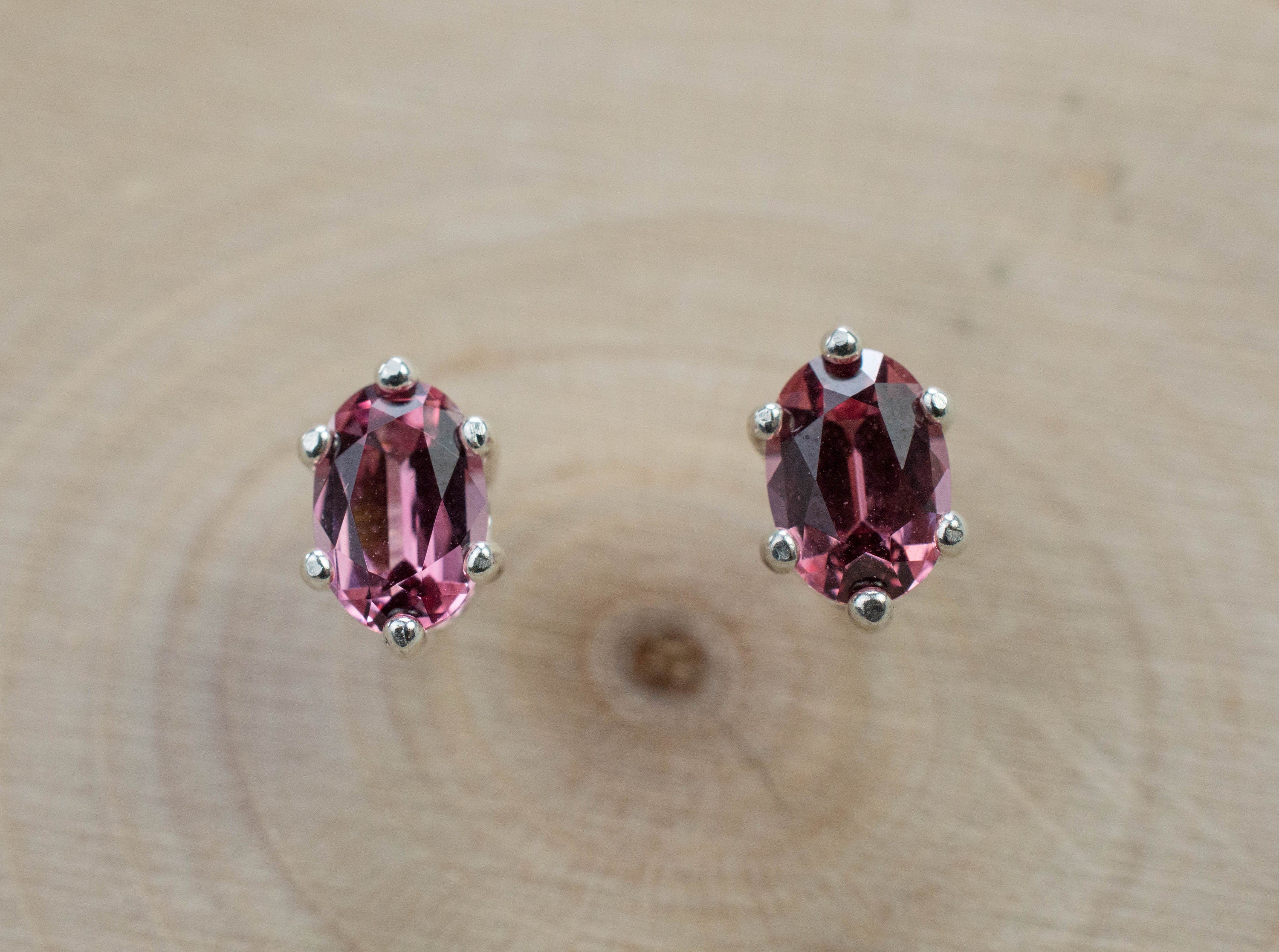 Pink Spinel Earrings; Natural Untreated Vietnam Spinel; 0.960cts - Mark Oliver Gems
