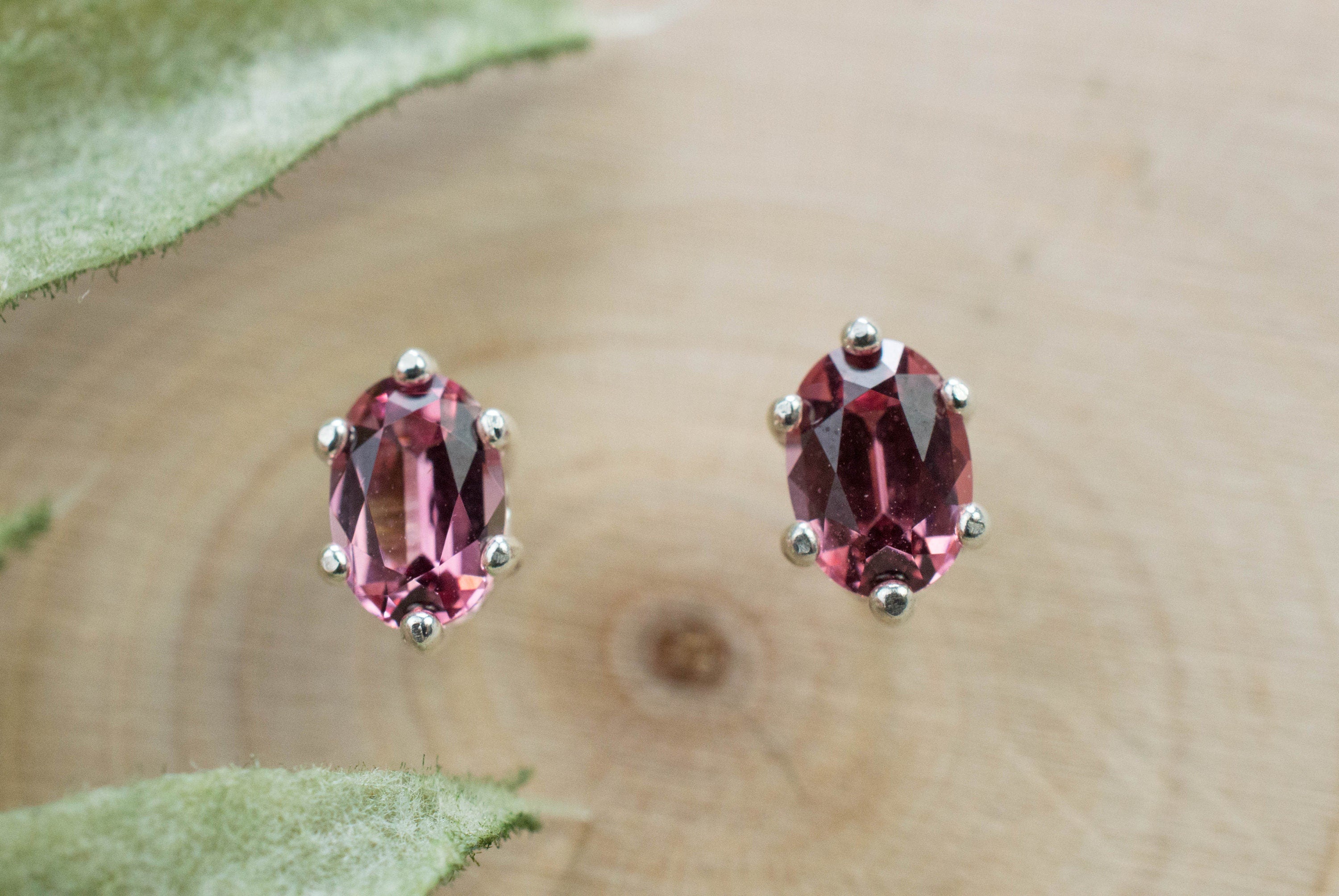 Pink Spinel Earrings; Natural Untreated Vietnam Spinel; 0.960cts - Mark Oliver Gems