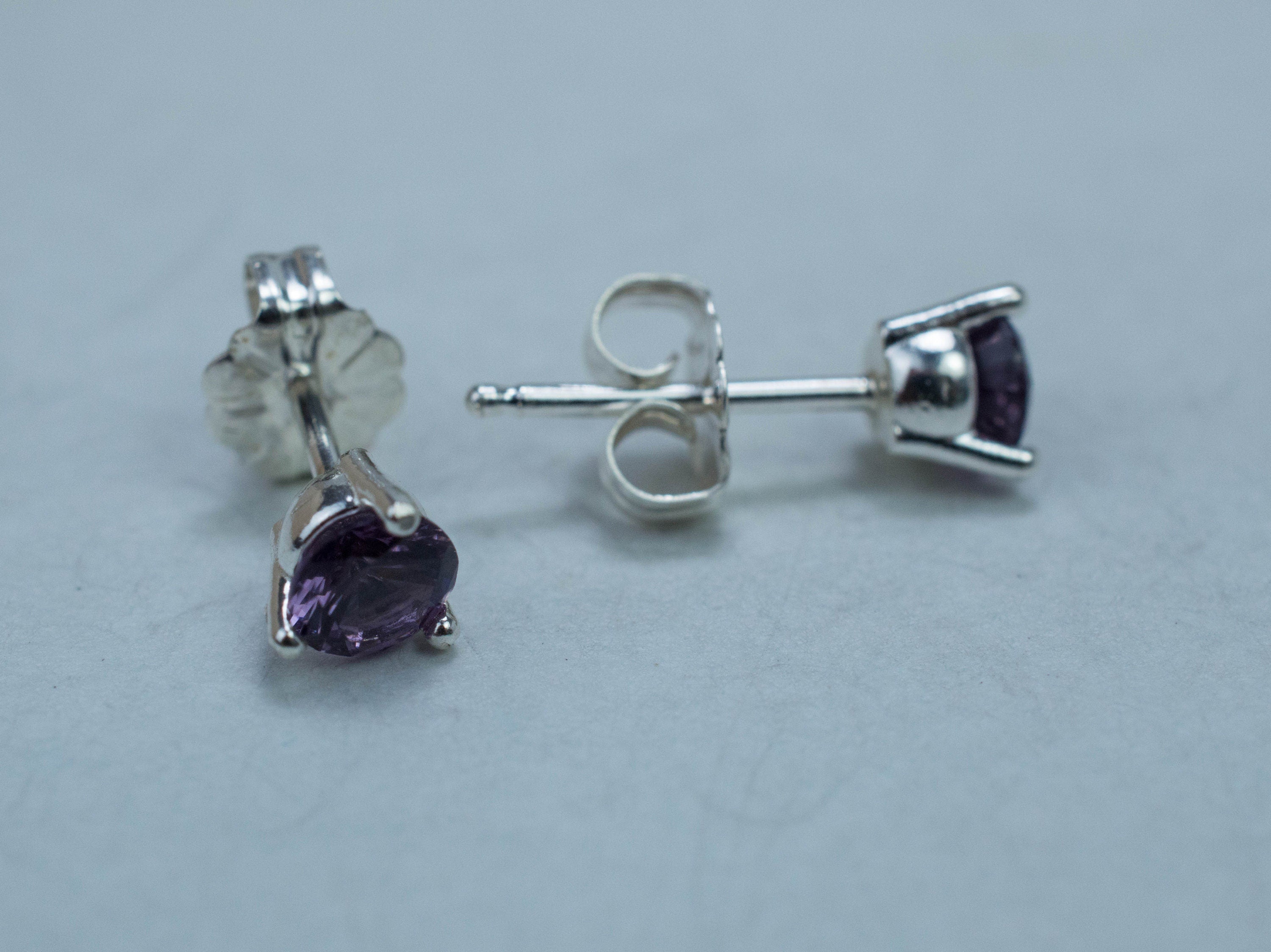 Purple Spinel Earrings; Genuine Untreated Sri Lanka Spinel; 0.745cts - Mark Oliver Gems