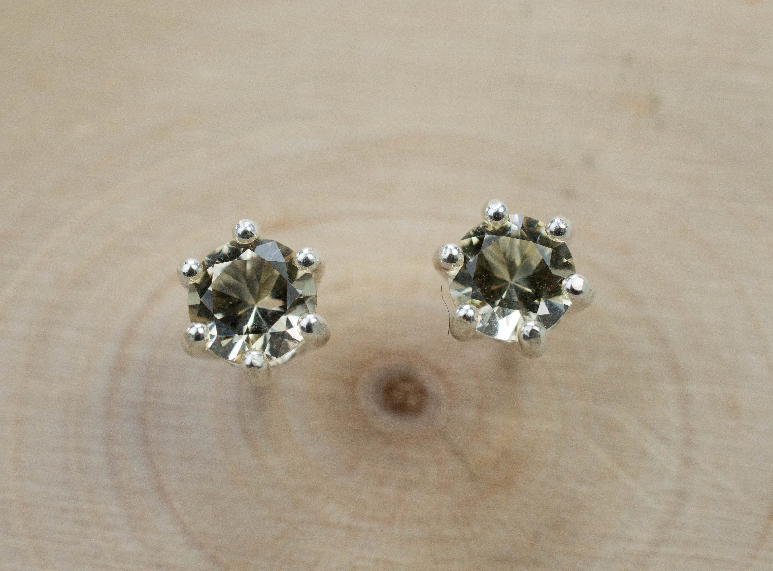 Heliodor Earrings, Natural Untreated Brazil Golden Beryl; 0.725cts - Mark Oliver Gems