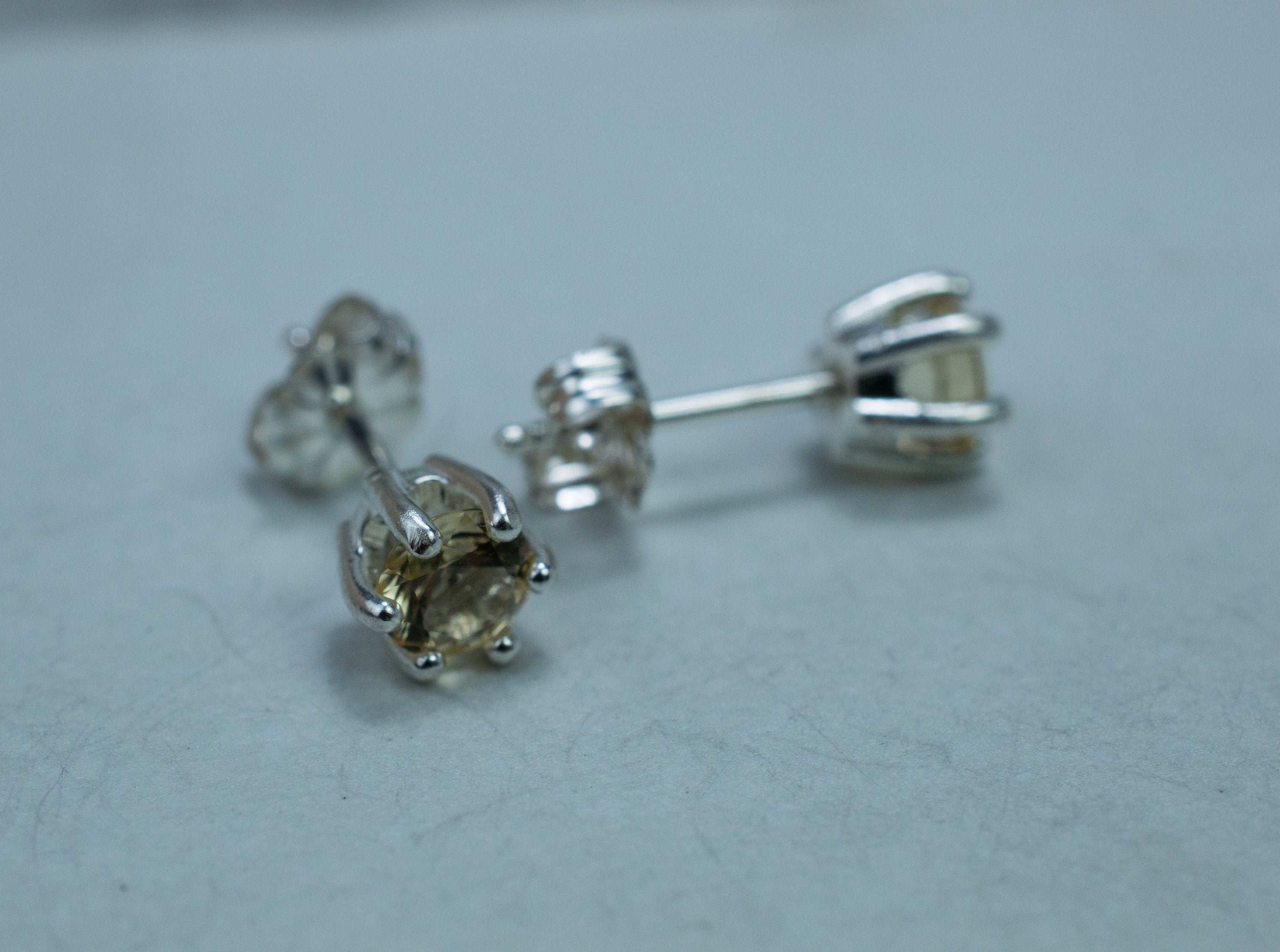 Heliodor Earrings, Natural Untreated Brazil Golden Beryl; 0.725cts - Mark Oliver Gems