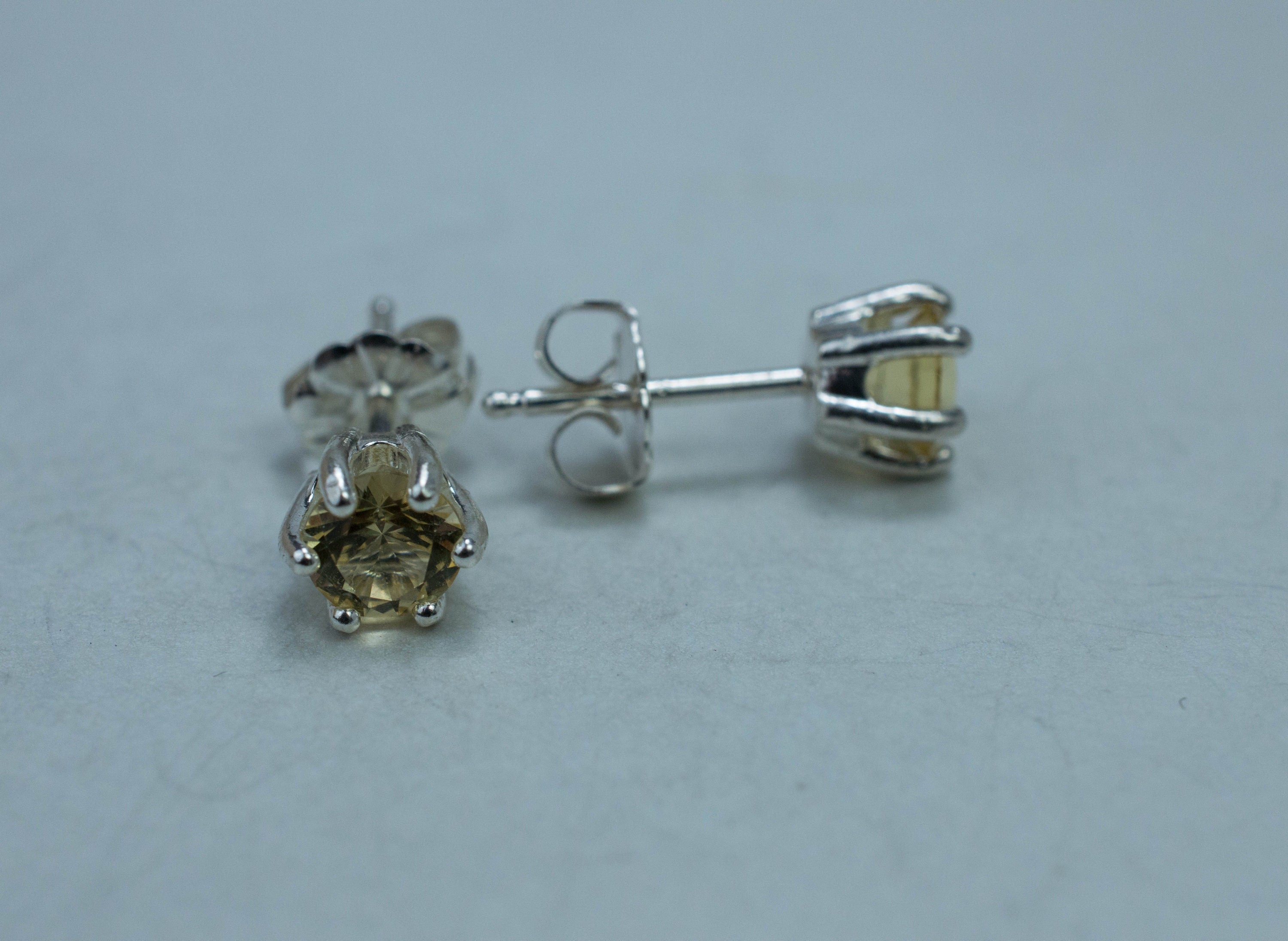 Heliodor Earrings, Natural Untreated Brazil Golden Beryl; 0.765cts - Mark Oliver Gems