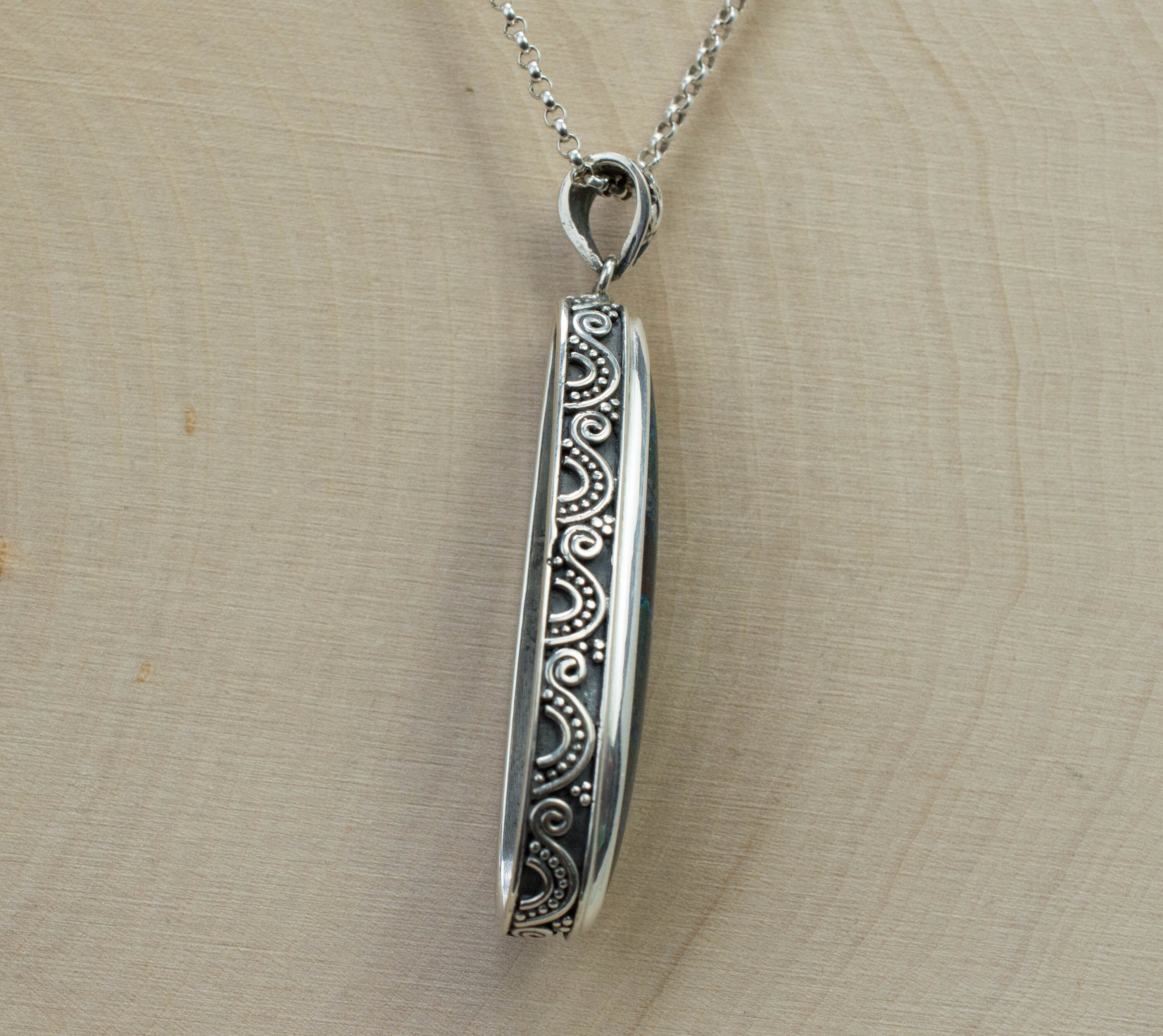 Azurite Malachite Pendant; Natural Untreated USA Azurmalachite - Mark Oliver Gems