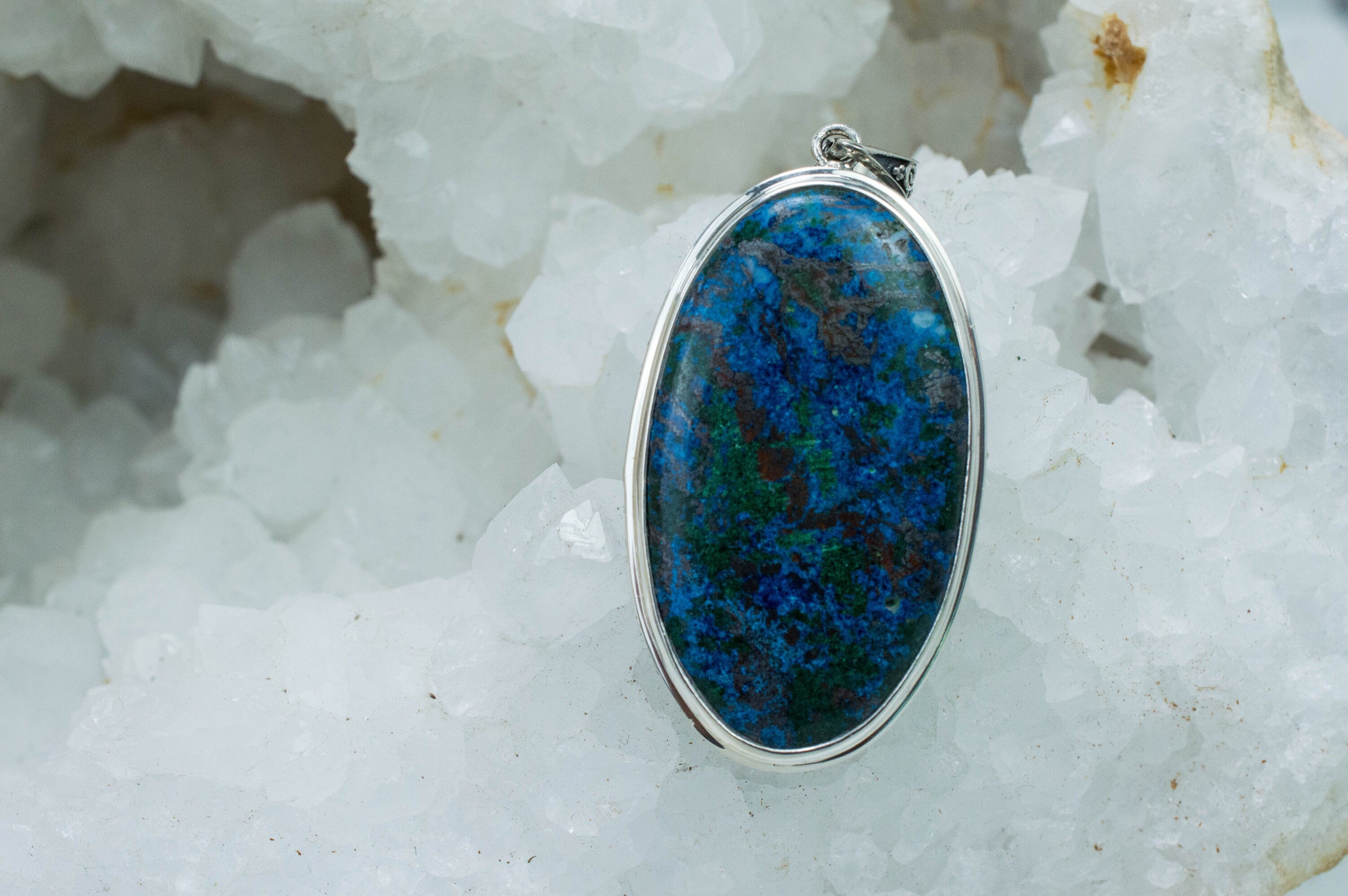 Azurite Malachite Pendant; Genuine Untreated Arizona Azurmalachite - Mark Oliver Gems