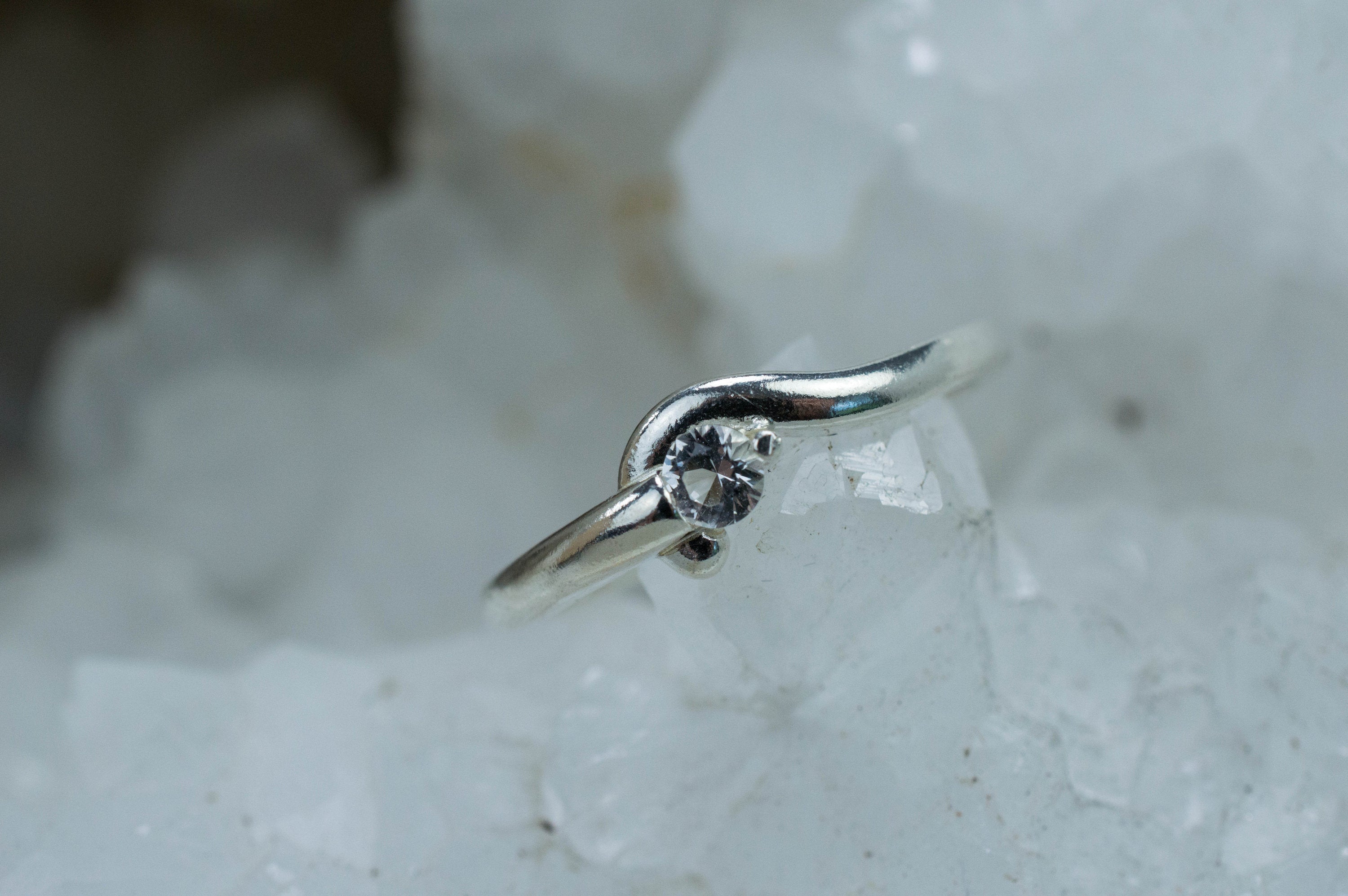 Phenakite Ring; Natural Untreated Phenakite; 0.110cts - Mark Oliver Gems