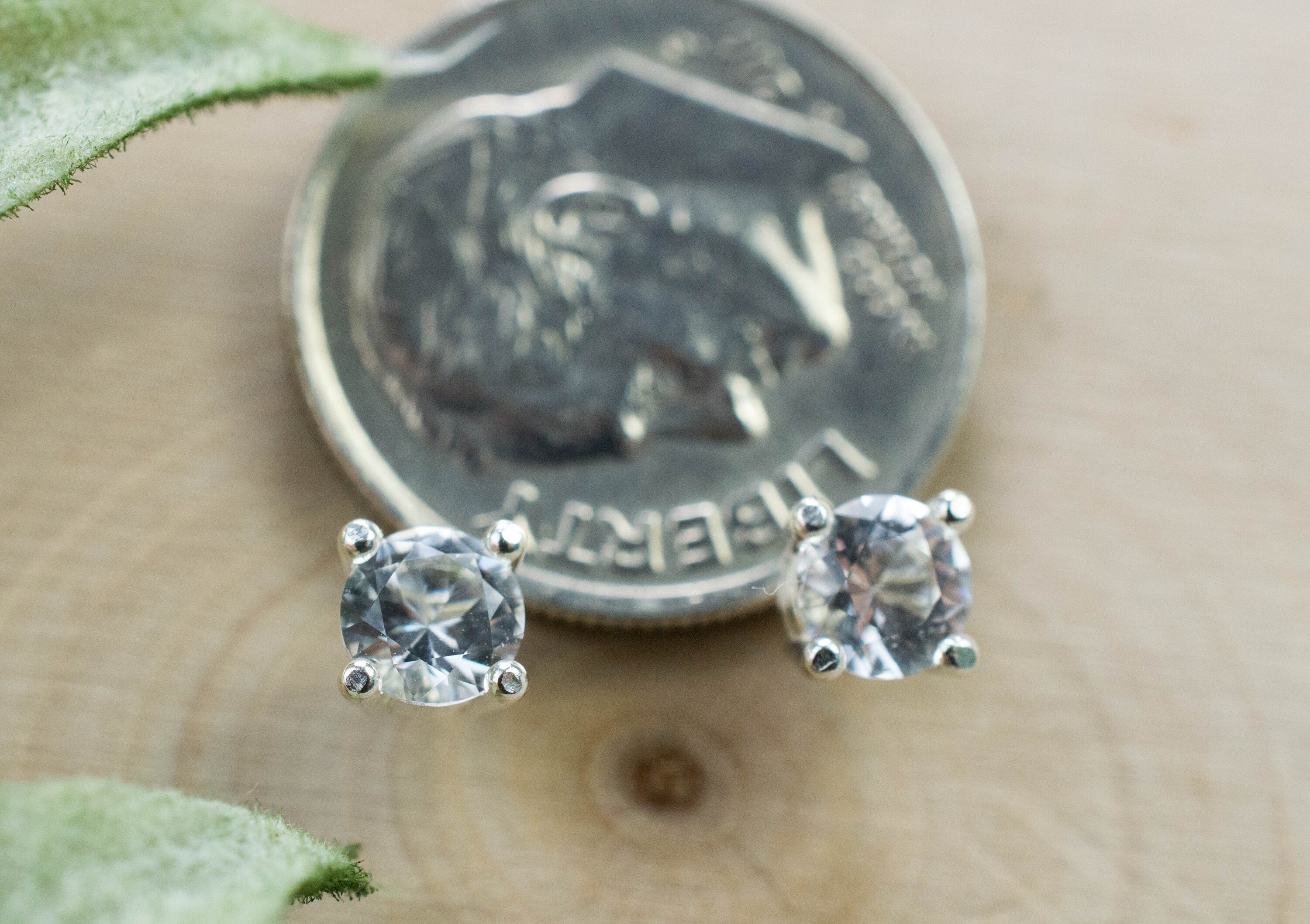 Phenakite Earrings; Natural Untreated Phenakite; 0.555cts - Mark Oliver Gems