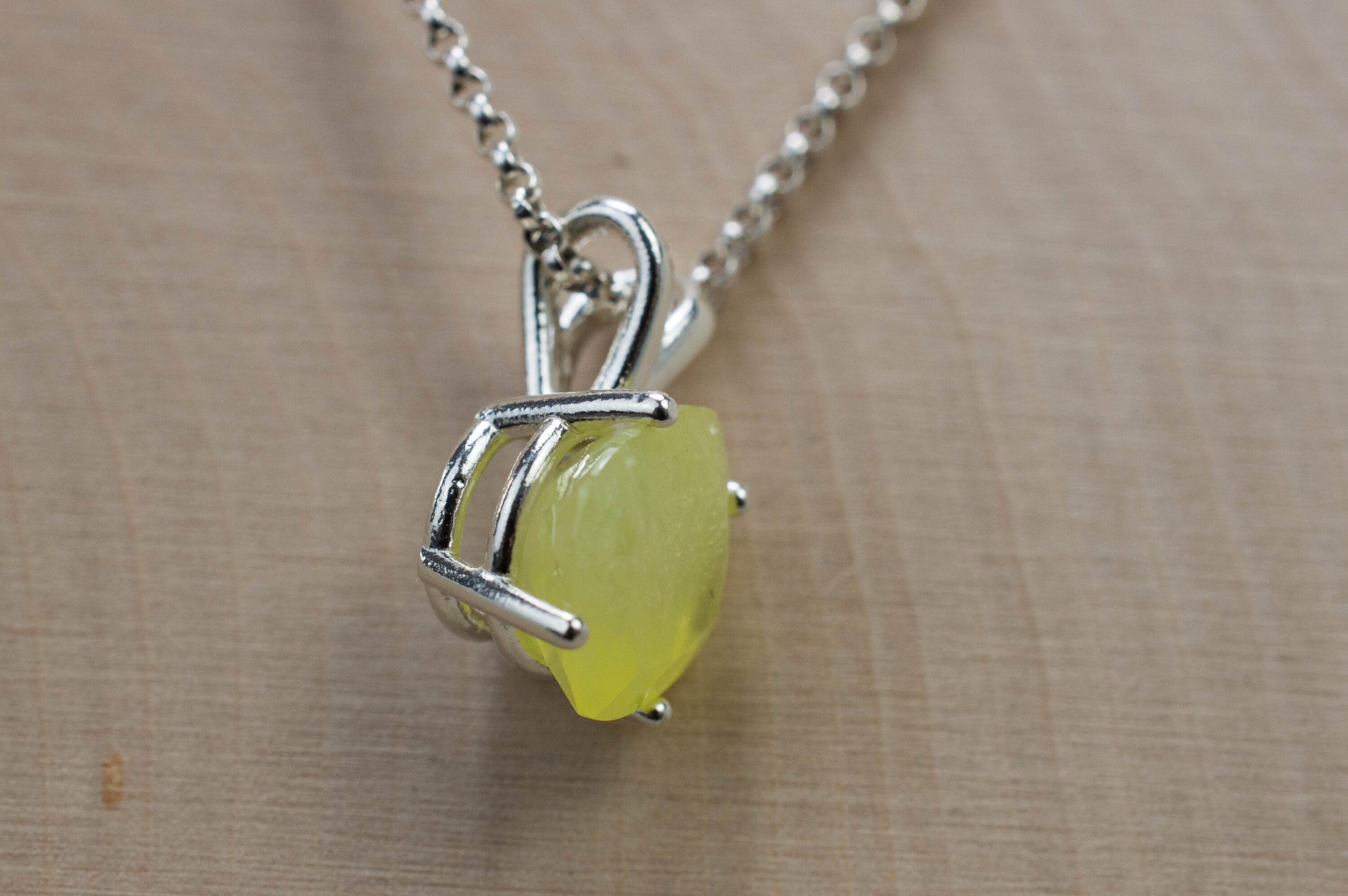 Prehnite Pendant; Natural and Untreated Australia Yellow Prehnite; 3.360cts - Mark Oliver Gems