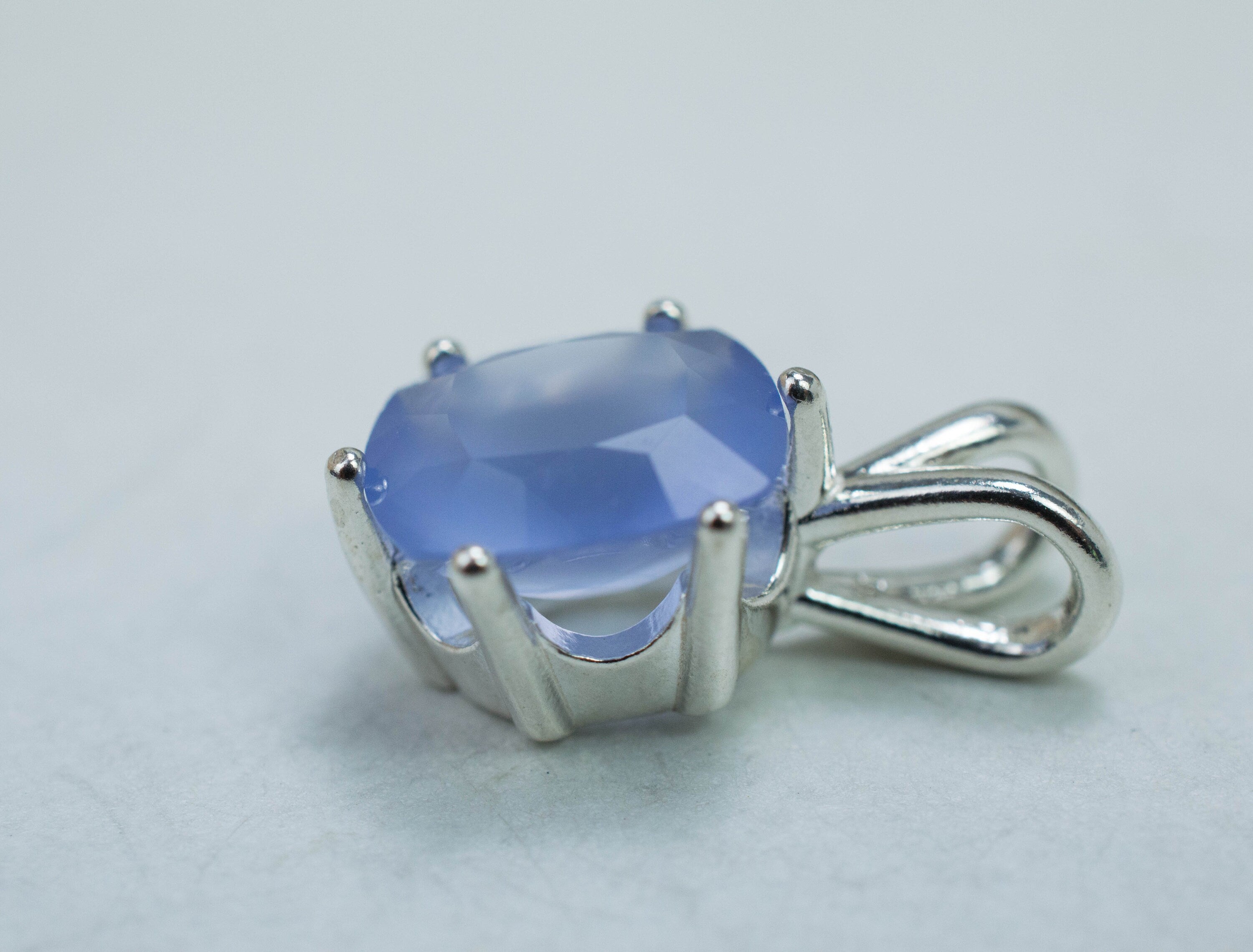 Blue Agate Pendant; Genuine Untreated Namibia Agate; 2.340cts - Mark Oliver Gems