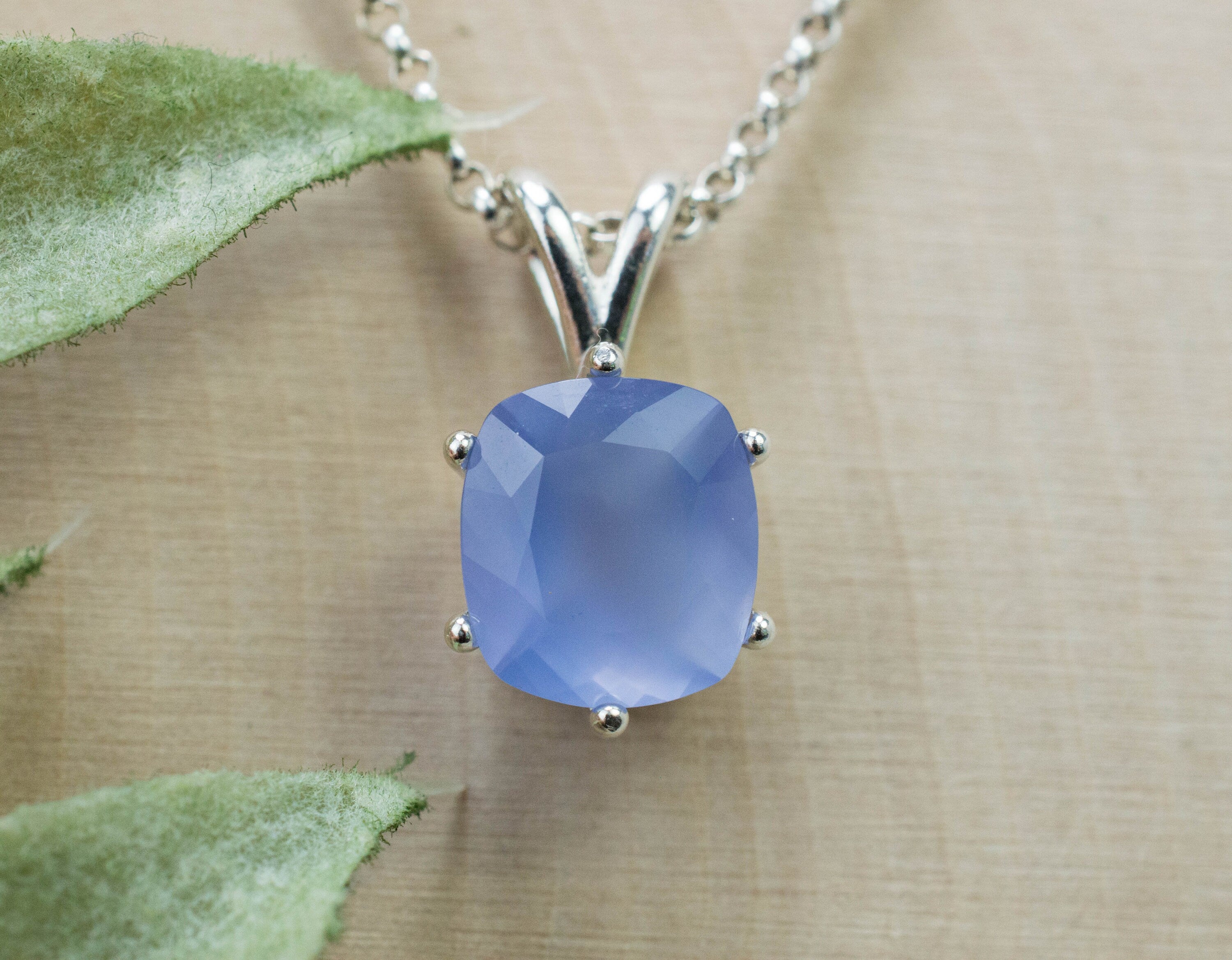 Blue Agate Pendant; Genuine Untreated Namibia Agate; 2.340cts - Mark Oliver Gems