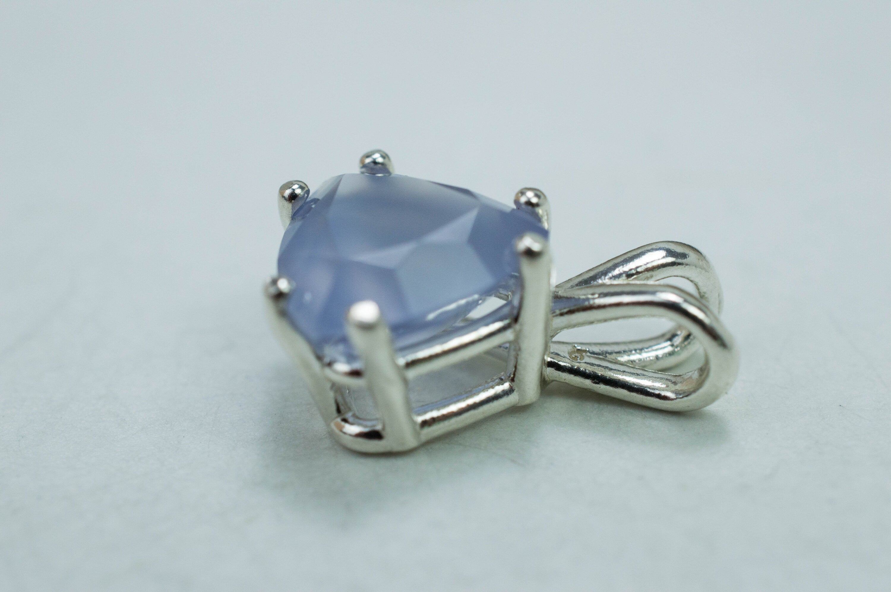 Blue Agate Pendant; Genuine Untreated Namibia Agate; 2.915cts - Mark Oliver Gems