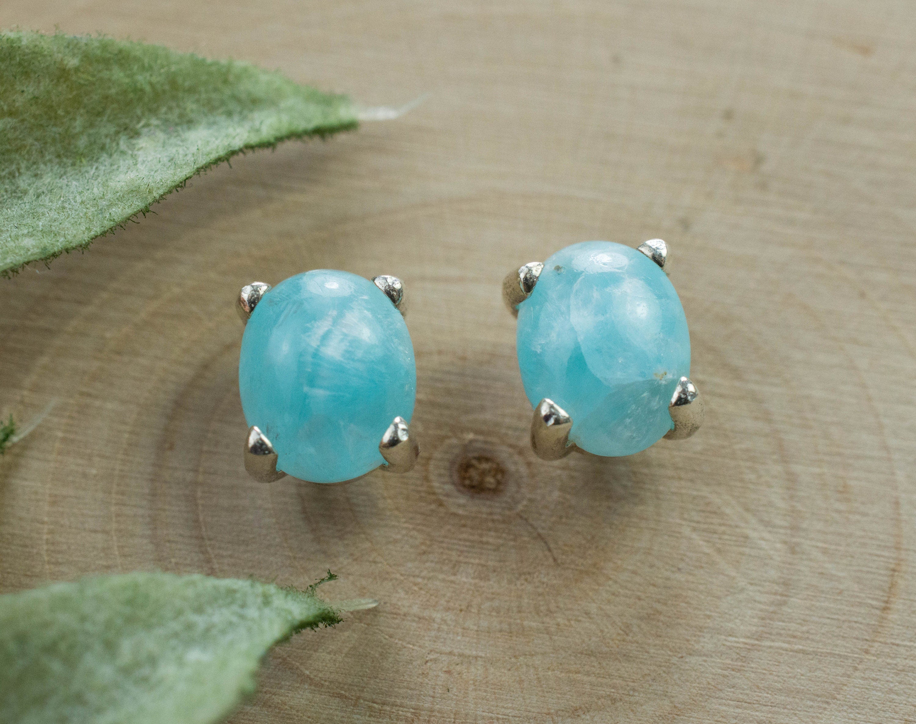 Hemimorphite Earrings; Genuine Untreated Brazil Hemimorphite; 2.895cts - Mark Oliver Gems