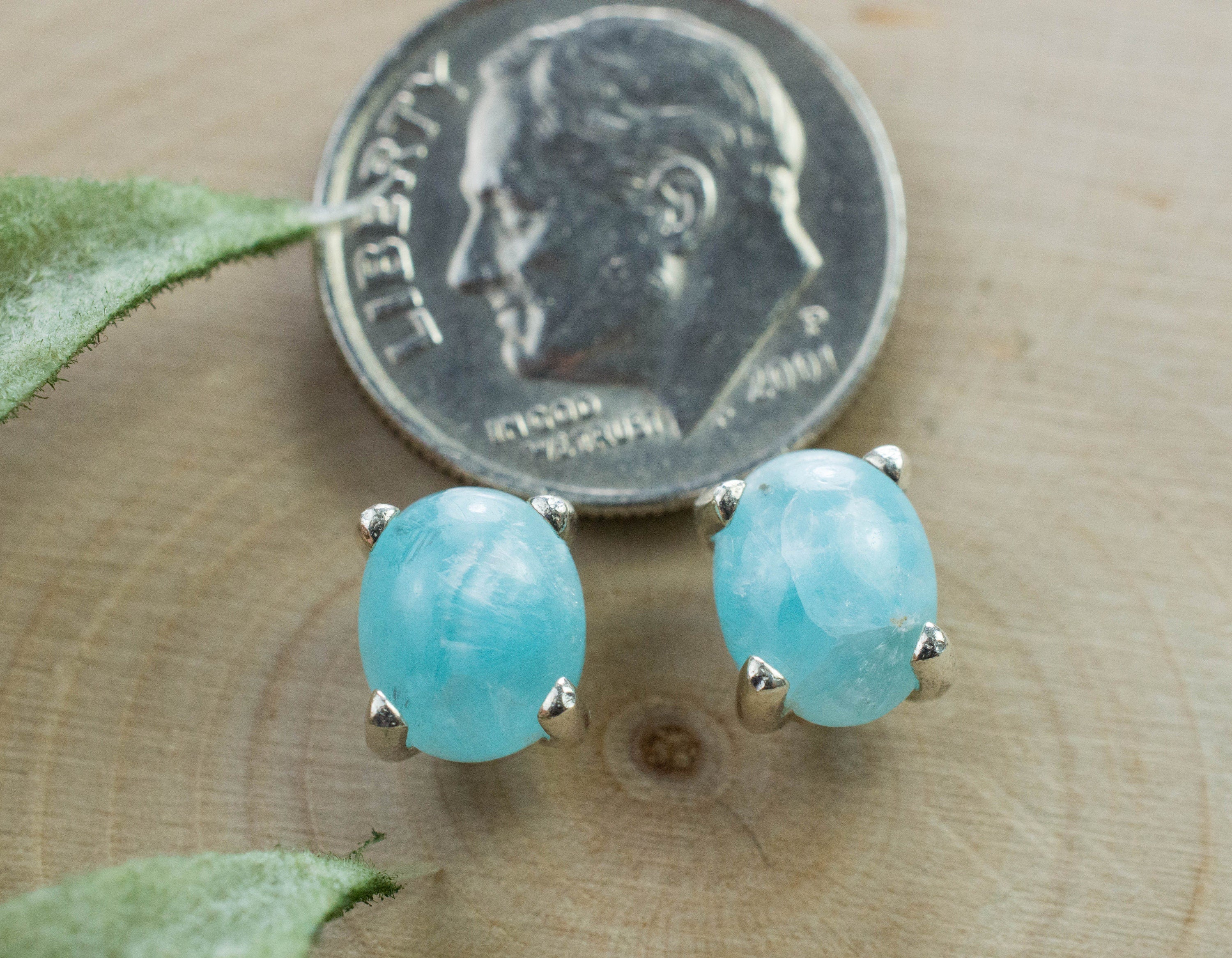 Hemimorphite Earrings; Genuine Untreated Brazil Hemimorphite; 2.895cts - Mark Oliver Gems