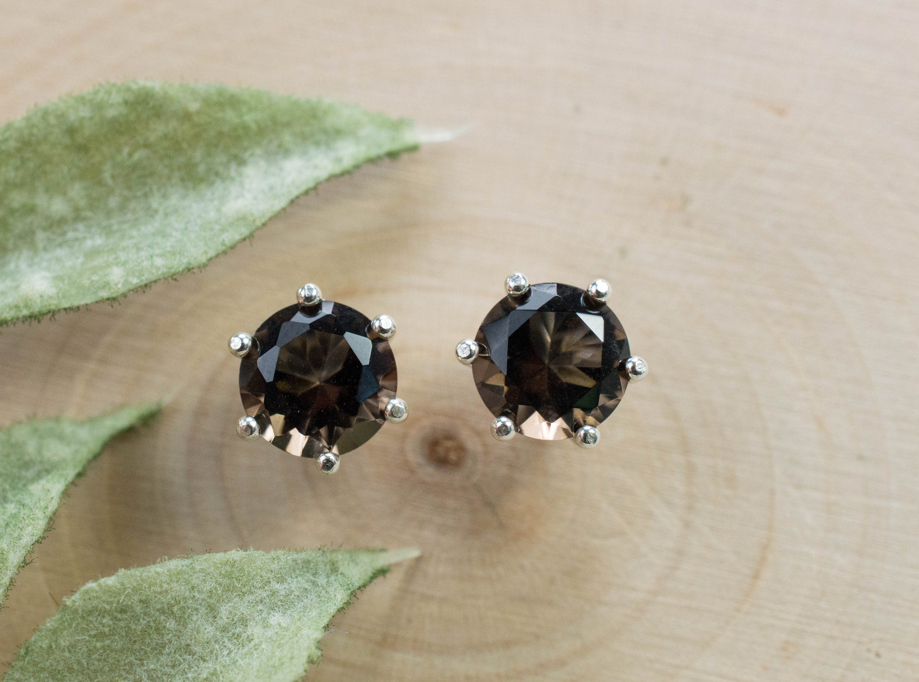 Smoky Quartz Earrings; Genuine Untreated USA Quartz; 2.200cts - Mark Oliver Gems