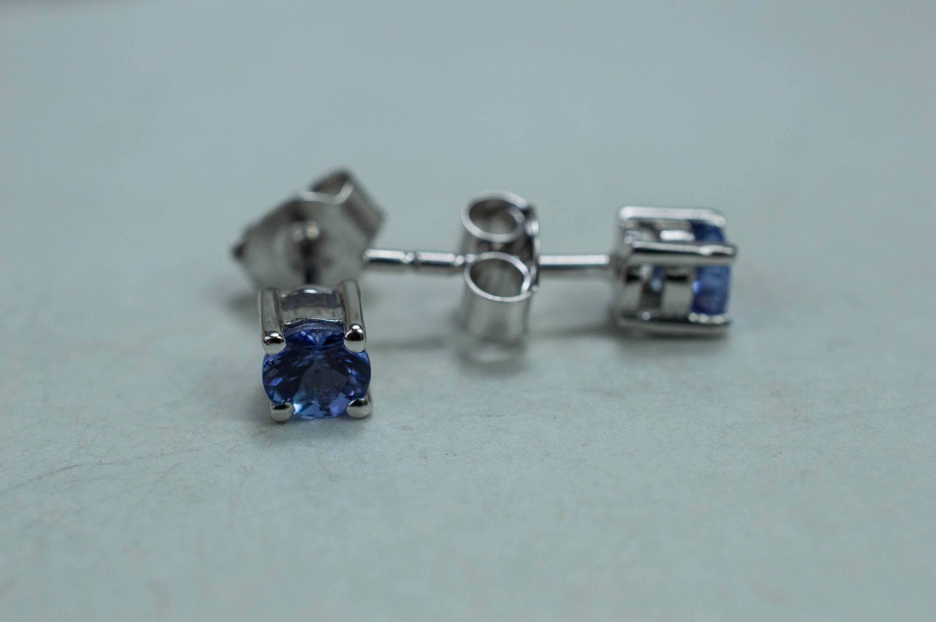 Tanzanite Earrings; Natural Tanzania Tanzanite; 0.580cts - Mark Oliver Gems