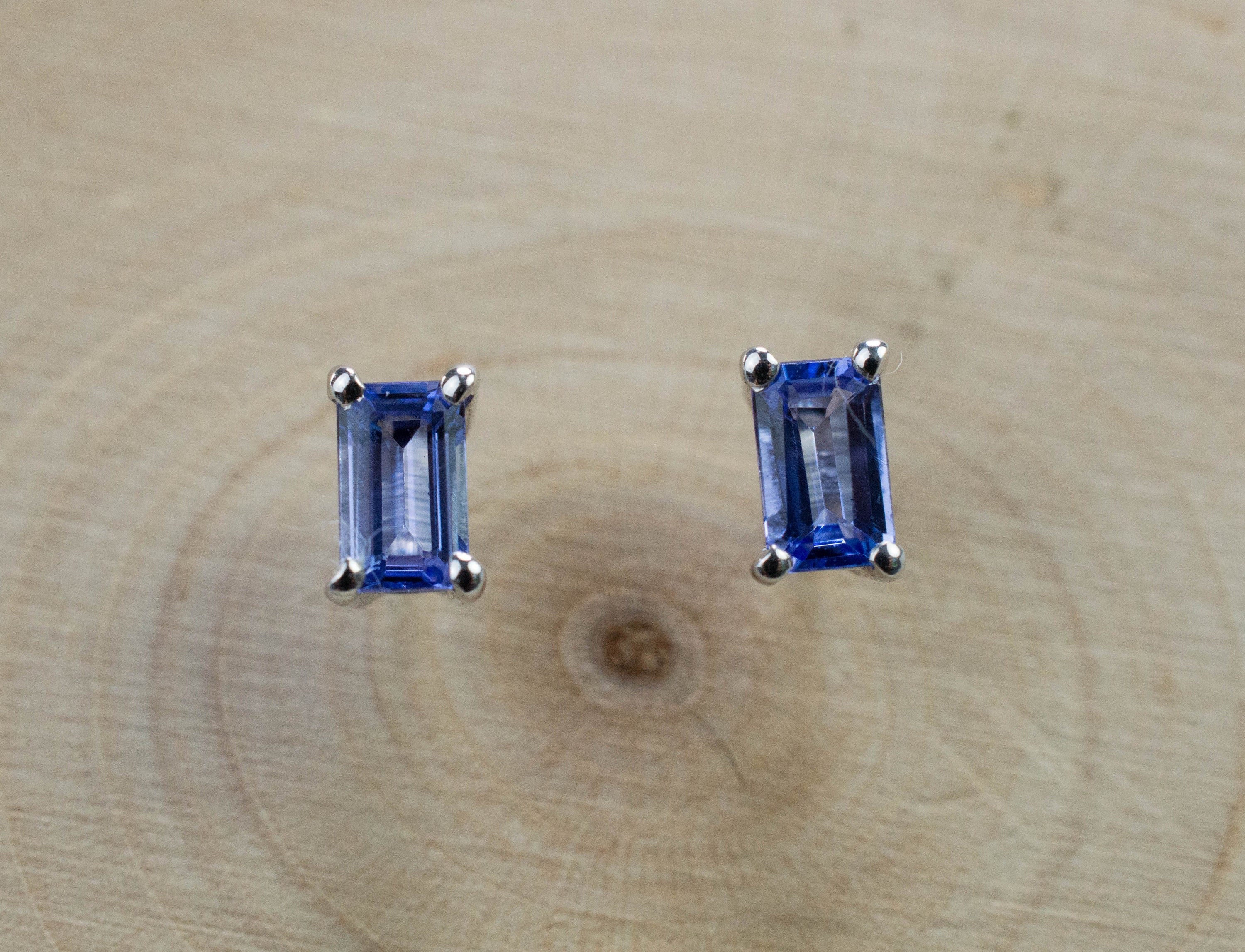 Tanzanite Earrings; Natural Tanzania Tanzanite; 0.645cts - Mark Oliver Gems