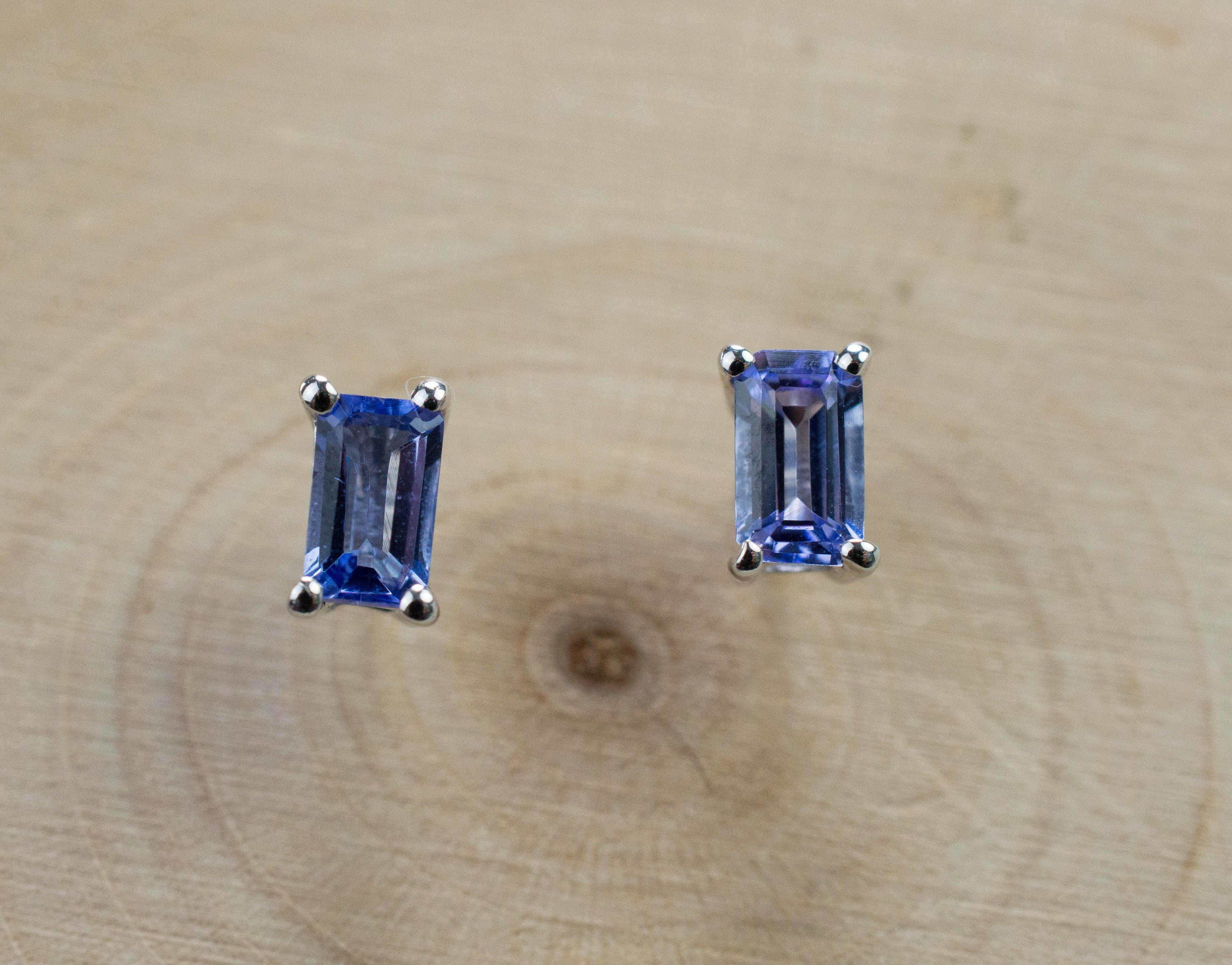 Tanzanite Earrings; Natural Tanzania Tanzanite; 0.650cts - Mark Oliver Gems