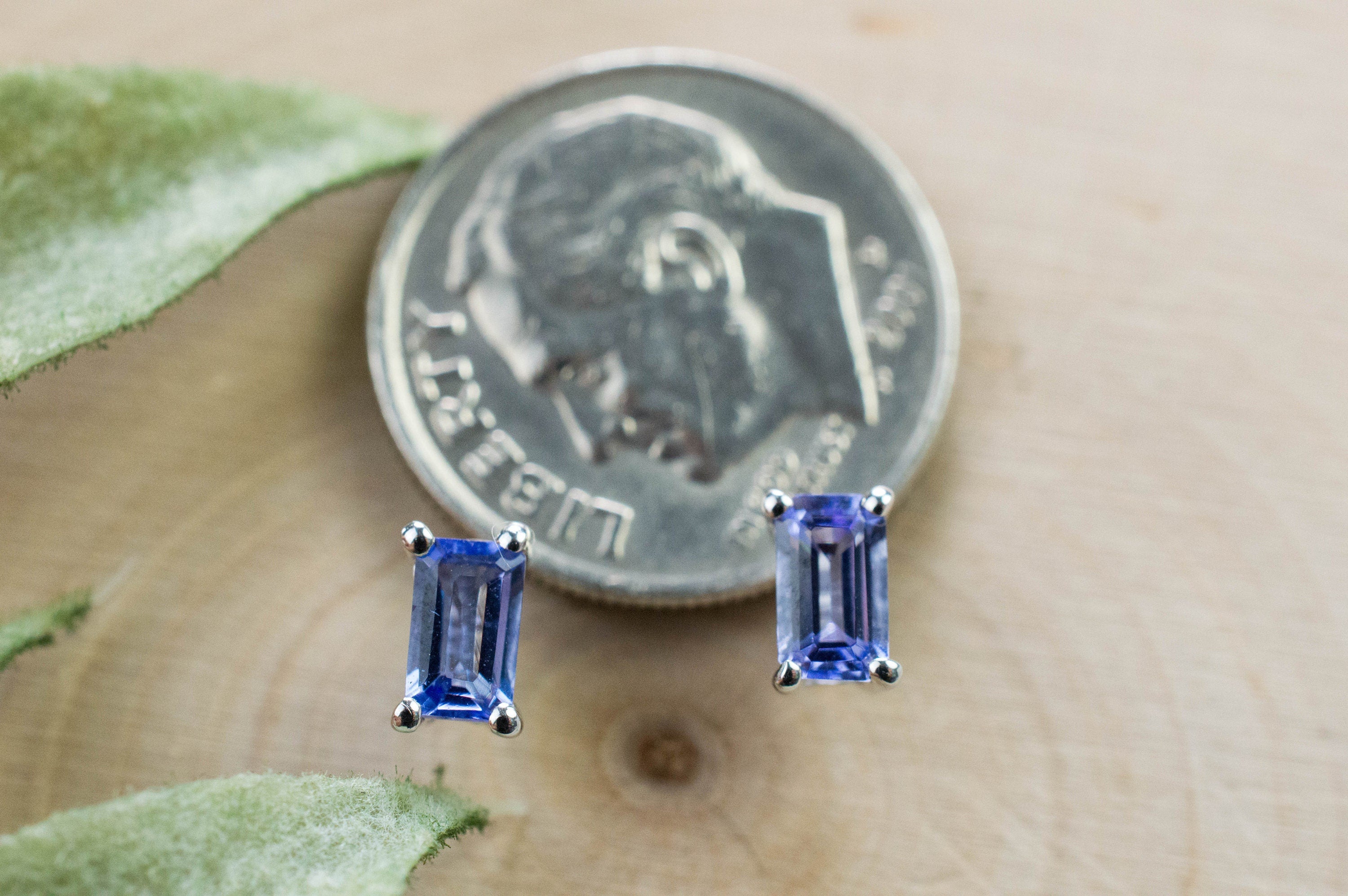 Tanzanite Earrings; Natural Tanzania Tanzanite; 0.650cts - Mark Oliver Gems