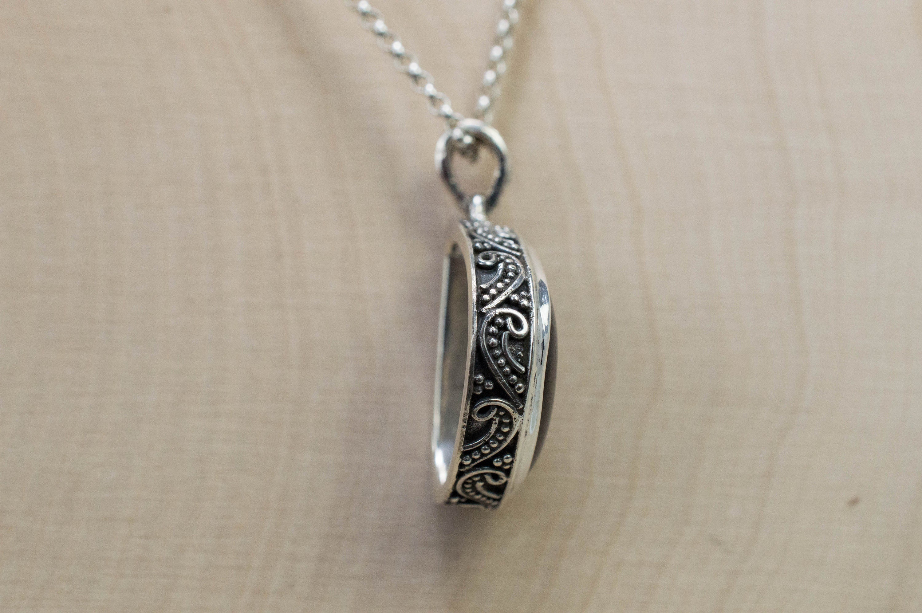 Ammolite Pendant; Natural Canada Ammolite; 20mm x 20mm - Mark Oliver Gems