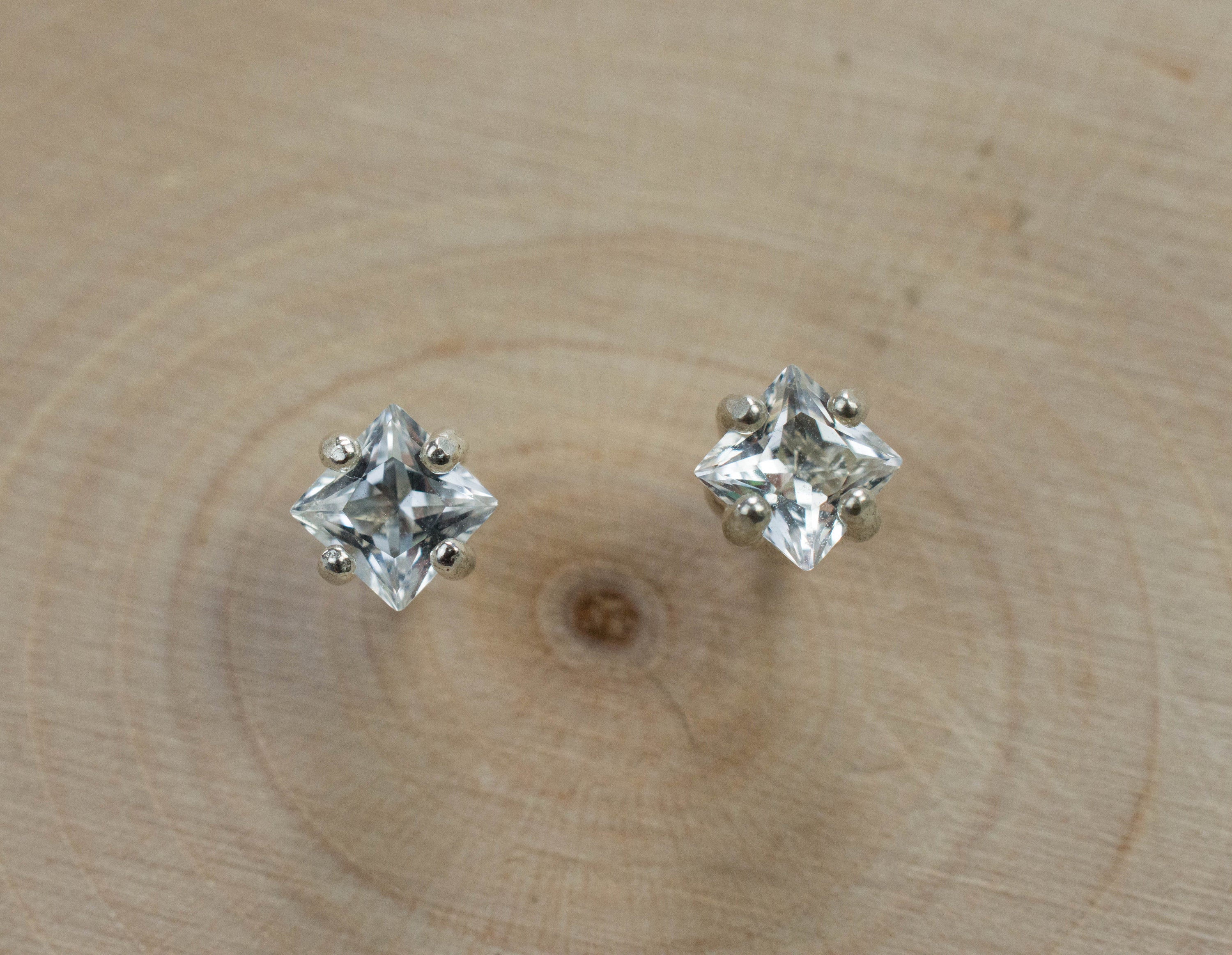 Silver Topaz Earrings; Genuine Untreated Brazil Topaz; 0.795cts - Mark Oliver Gems