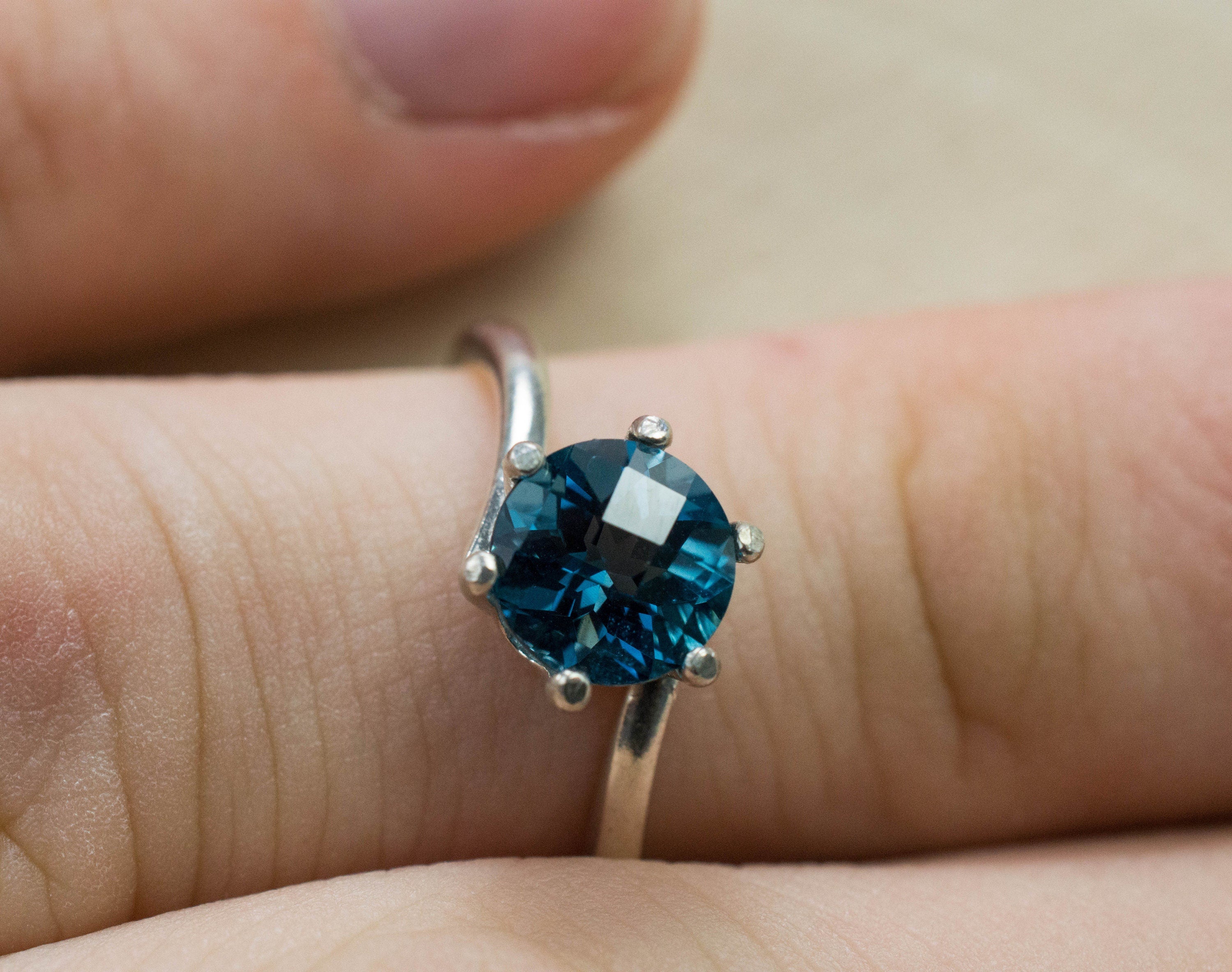 London Blue Topaz Ring, Genuine Brazil Topaz; 1.690cts - Mark Oliver Gems