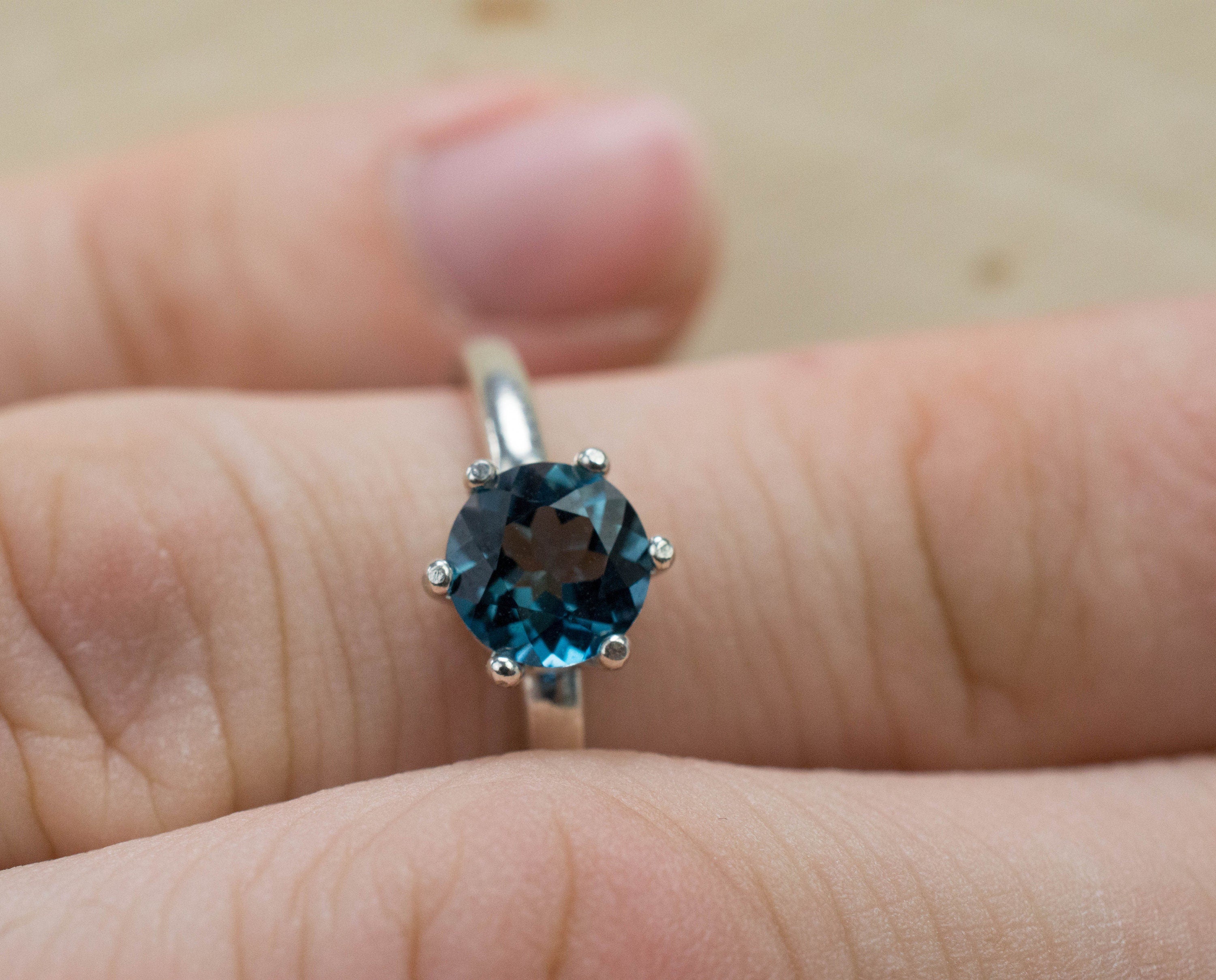 London Blue Topaz Ring, Genuine Brazil Topaz; 1.070cts - Mark Oliver Gems