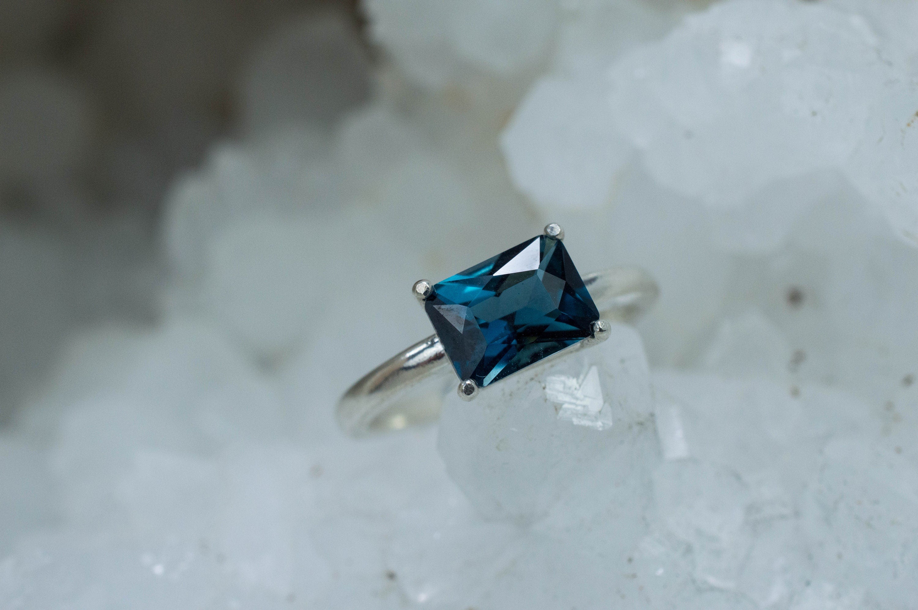 London Blue Topaz Ring, Genuine Brazil Topaz; 1.865cts - Mark Oliver Gems