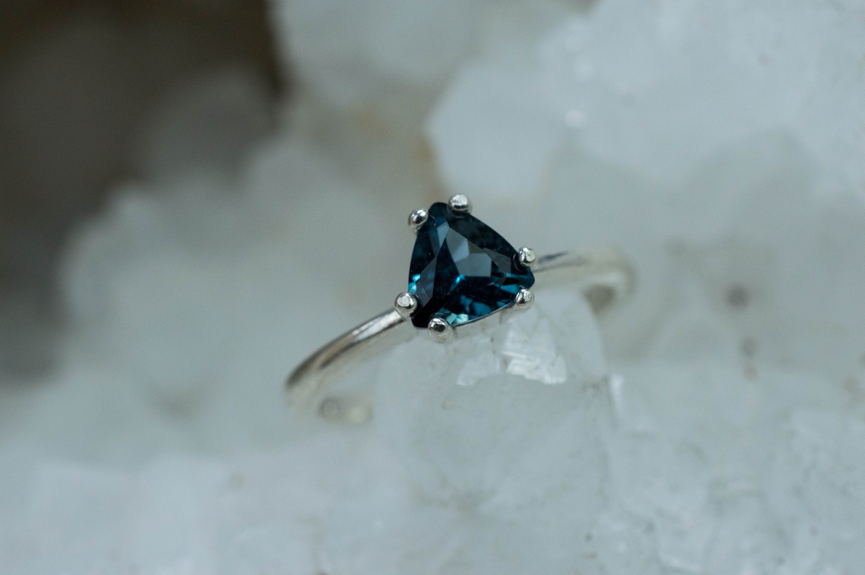 London Blue Topaz Ring, Genuine Brazil Topaz; 0.775cts - Mark Oliver Gems