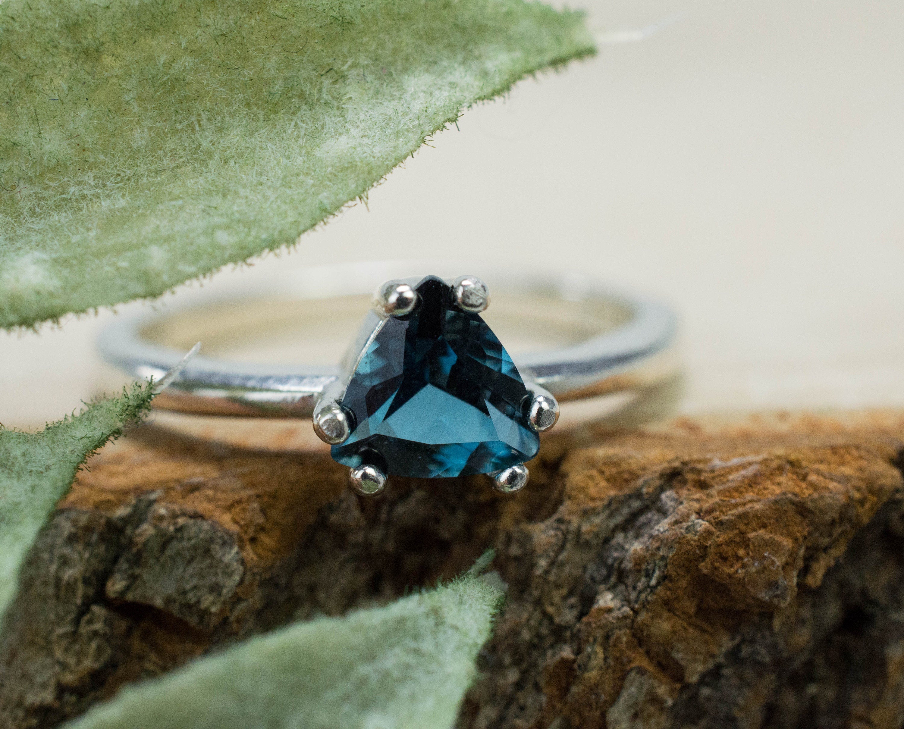 London Blue Topaz Ring, Genuine Brazil Topaz; 0.775cts - Mark Oliver Gems