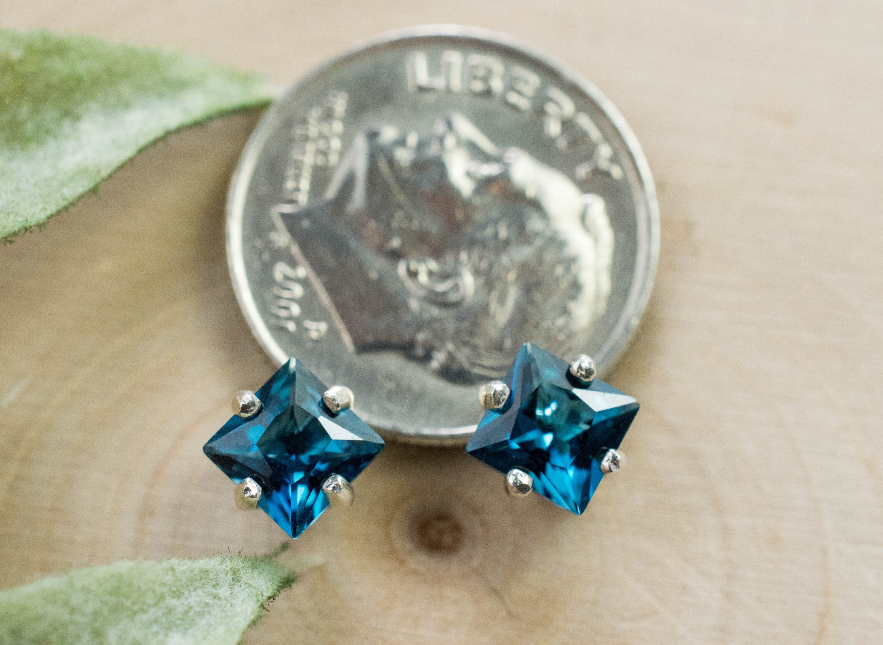 London Blue Topaz Earrings; Genuine Brazilian Topaz; 1.395cts - Mark Oliver Gems